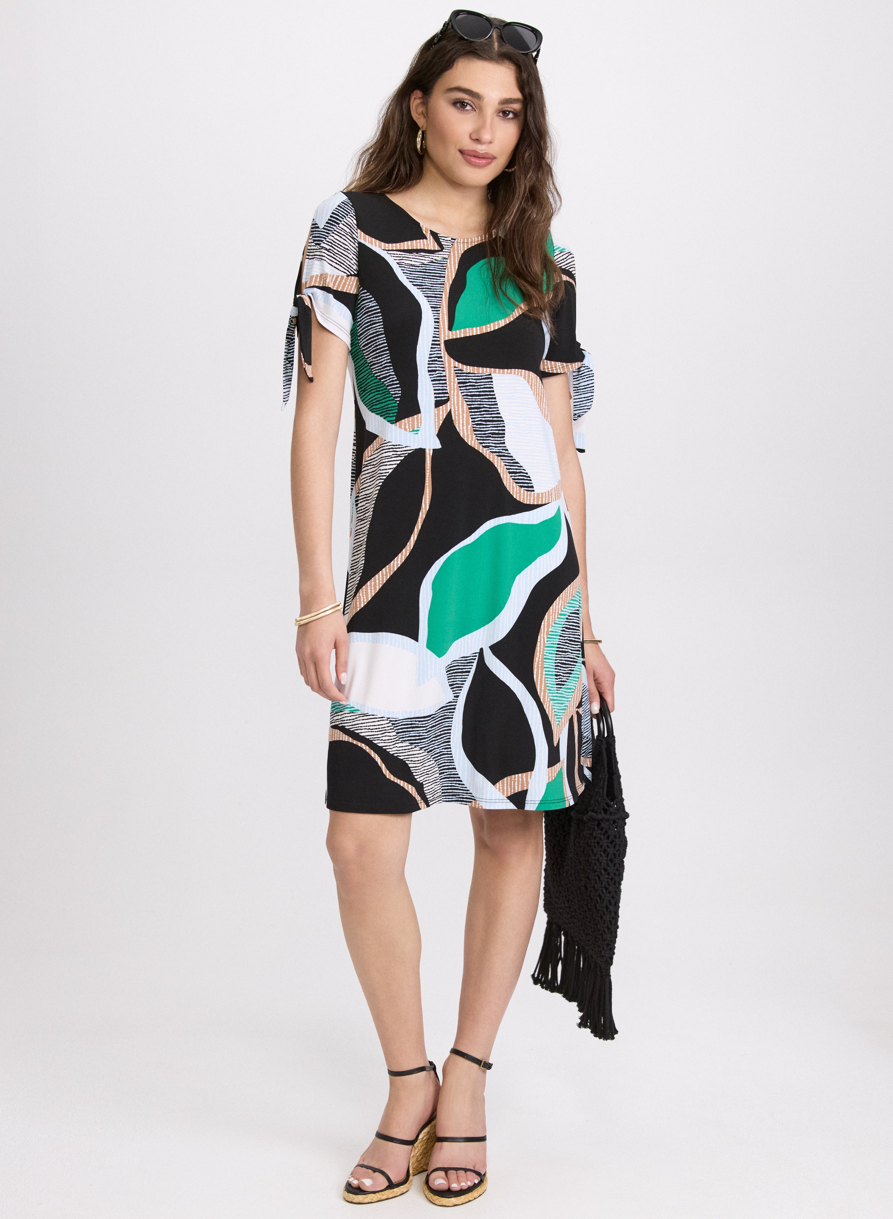 Abstract Leaf Print Dress