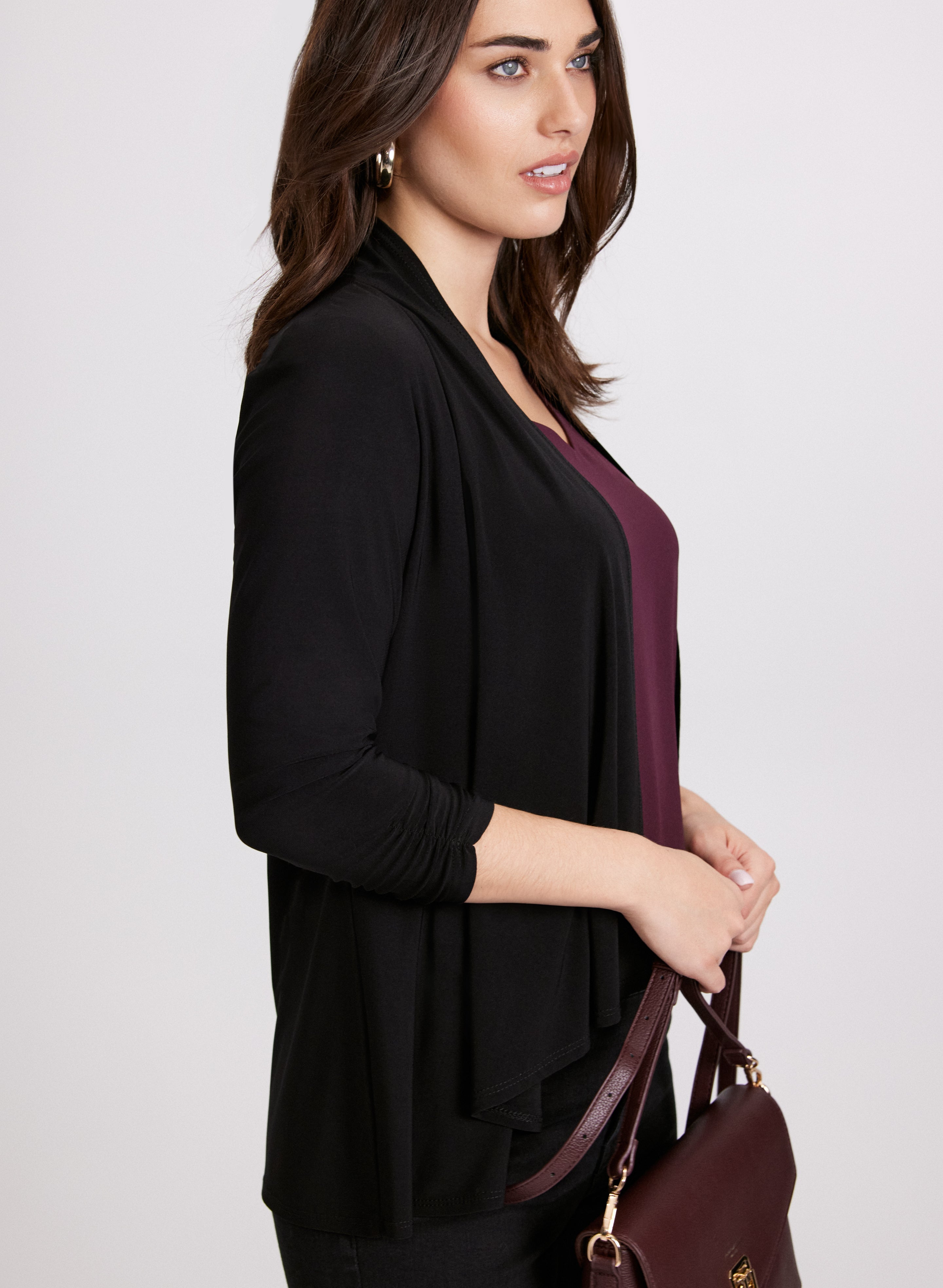 Asymmetric Open Front Cardigan