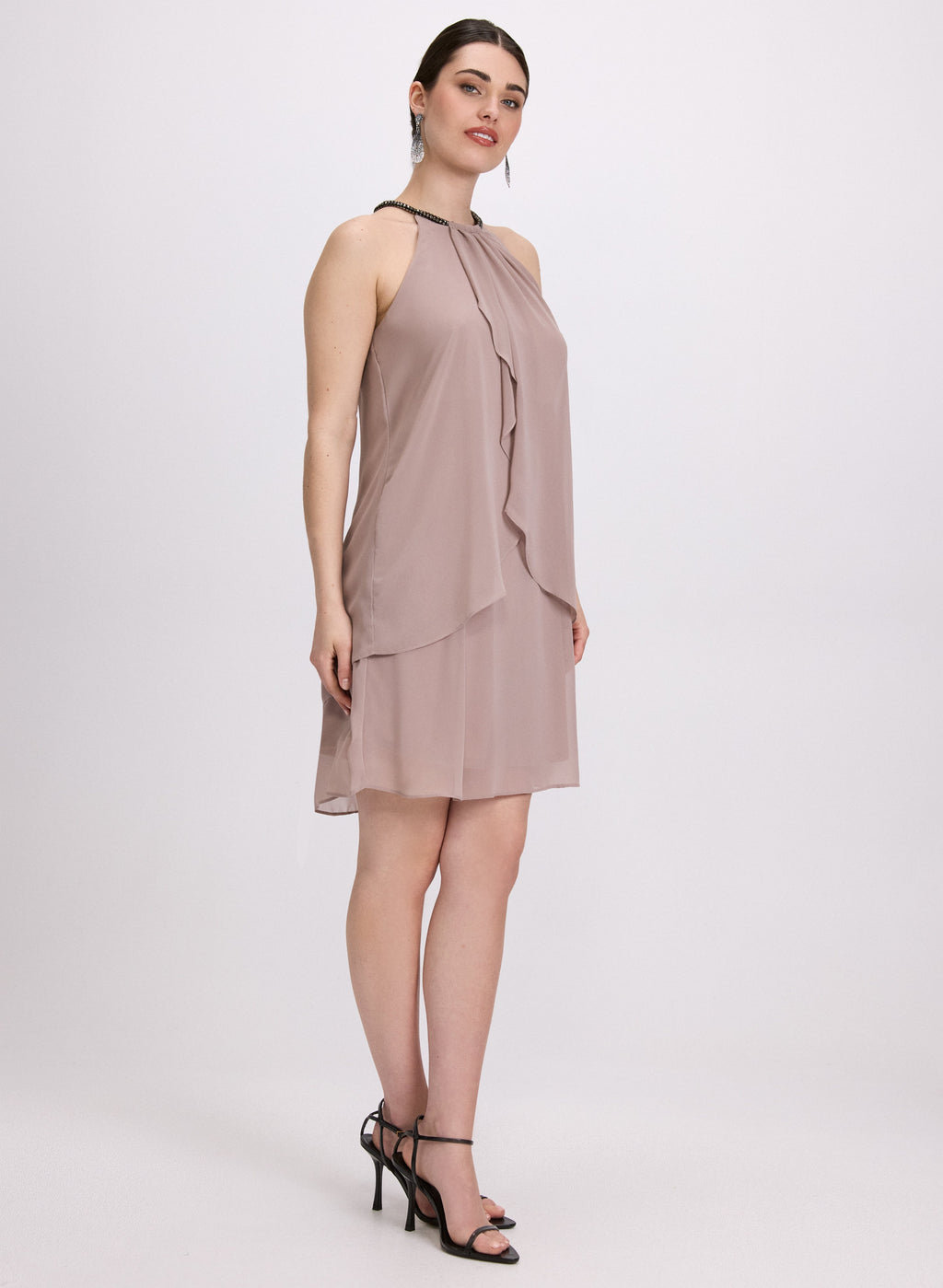 Chiffon Halter Neck Dress