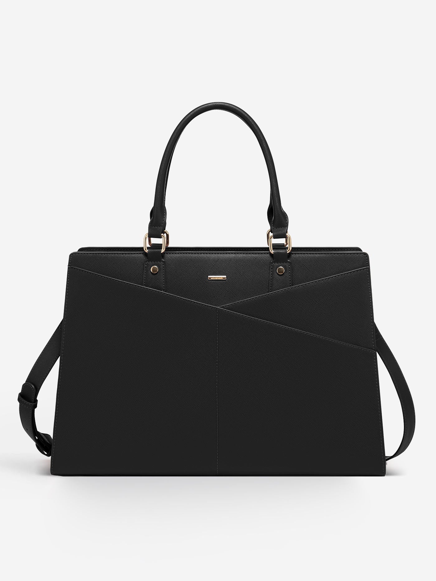 2Pcs Leather Office Laptop Tote Bag, 15.6 17.3