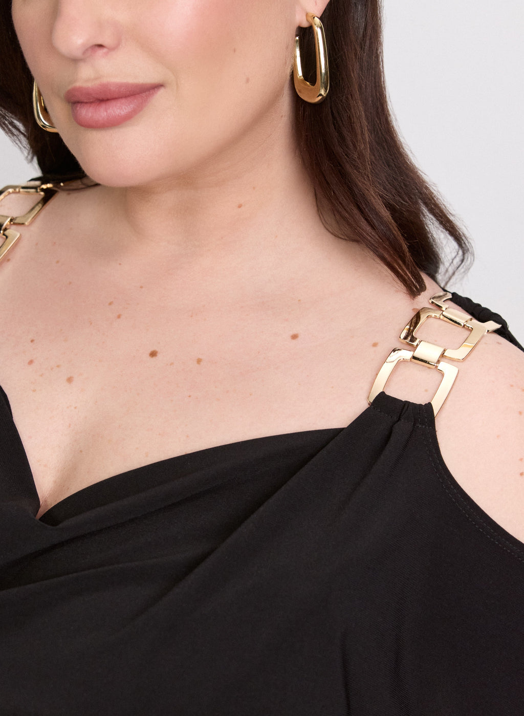 Chain Link Cold-Shoulder Top