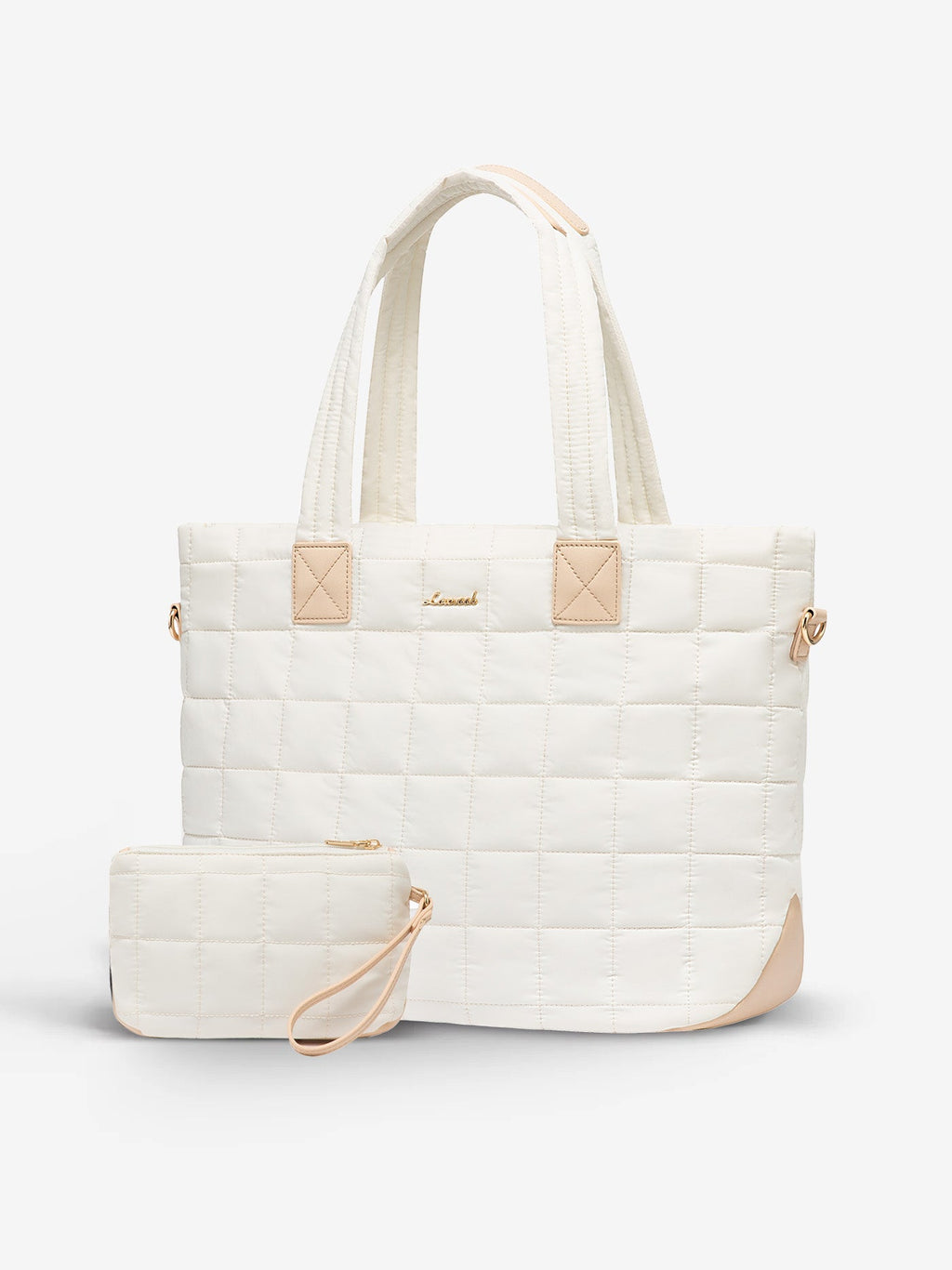 2Pcs Lightweight Puffer Tote Bag, 15.6 17