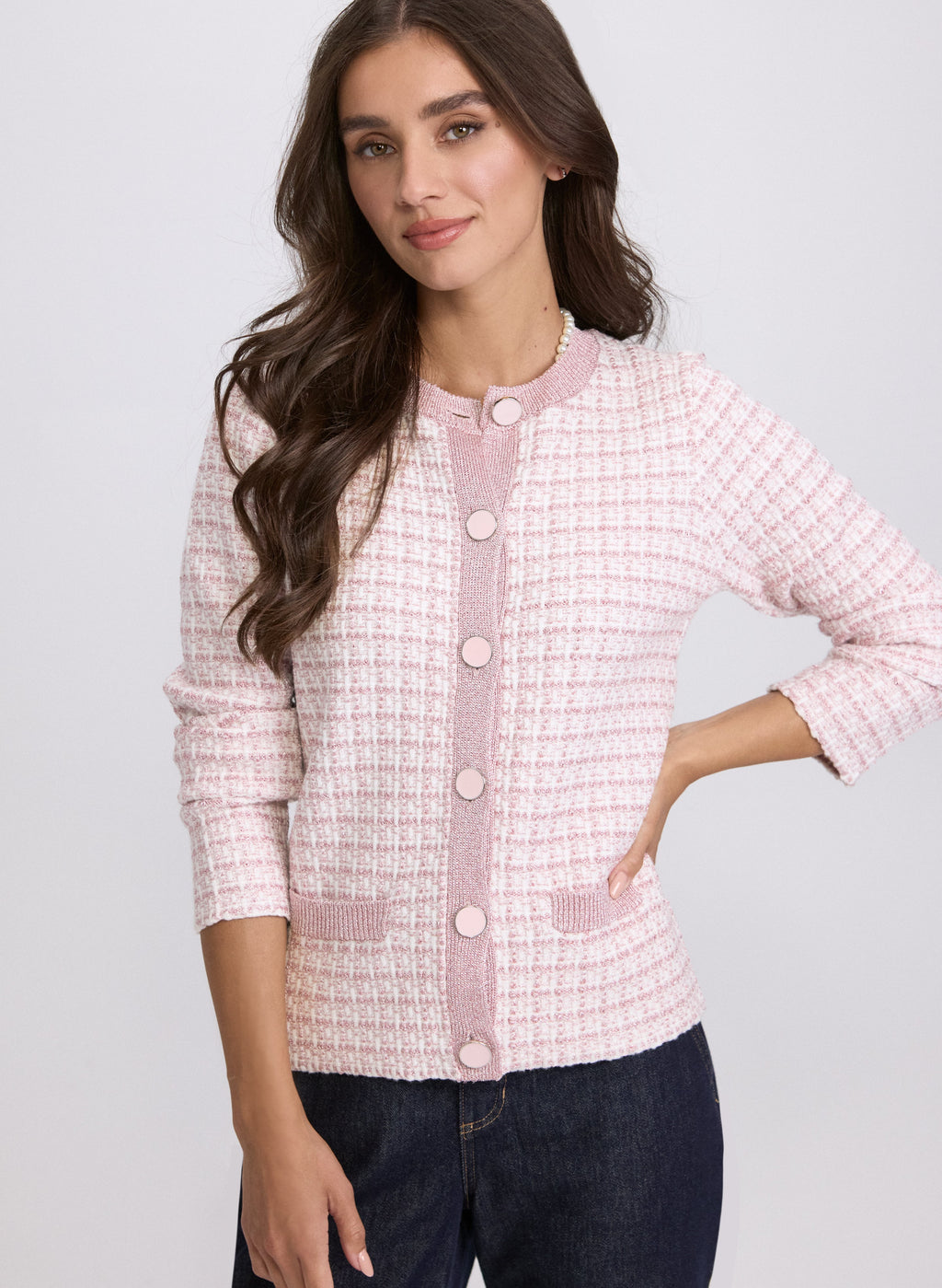 Bouclé Button Cardigan