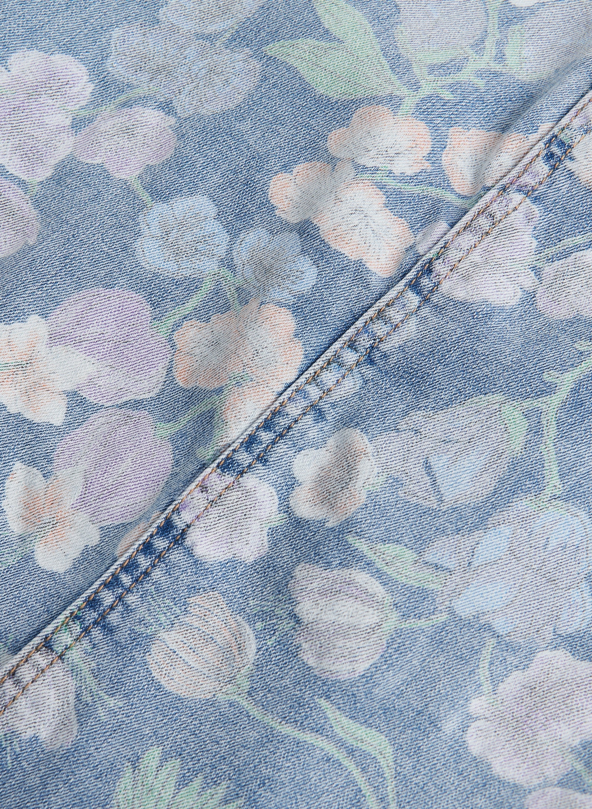 Charlie B - Floral Print Denim Skort