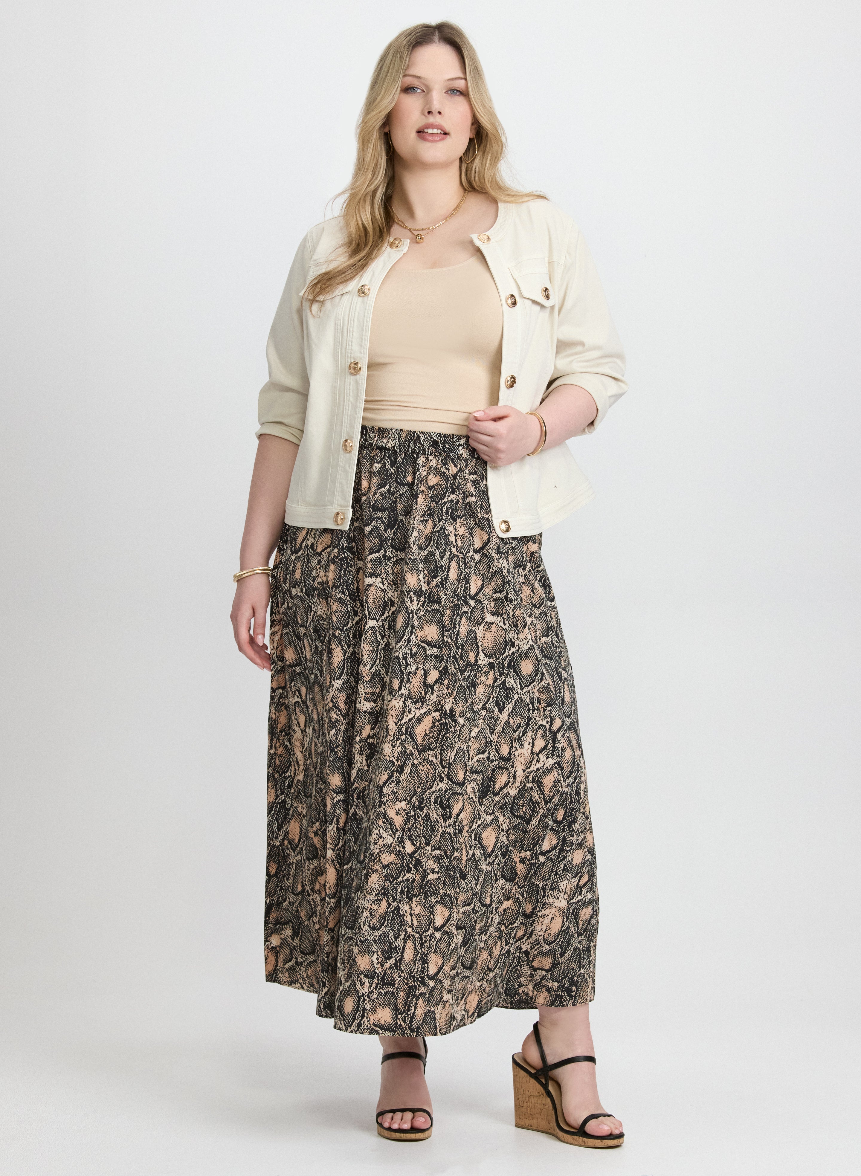 Animal Print Maxi Skirt