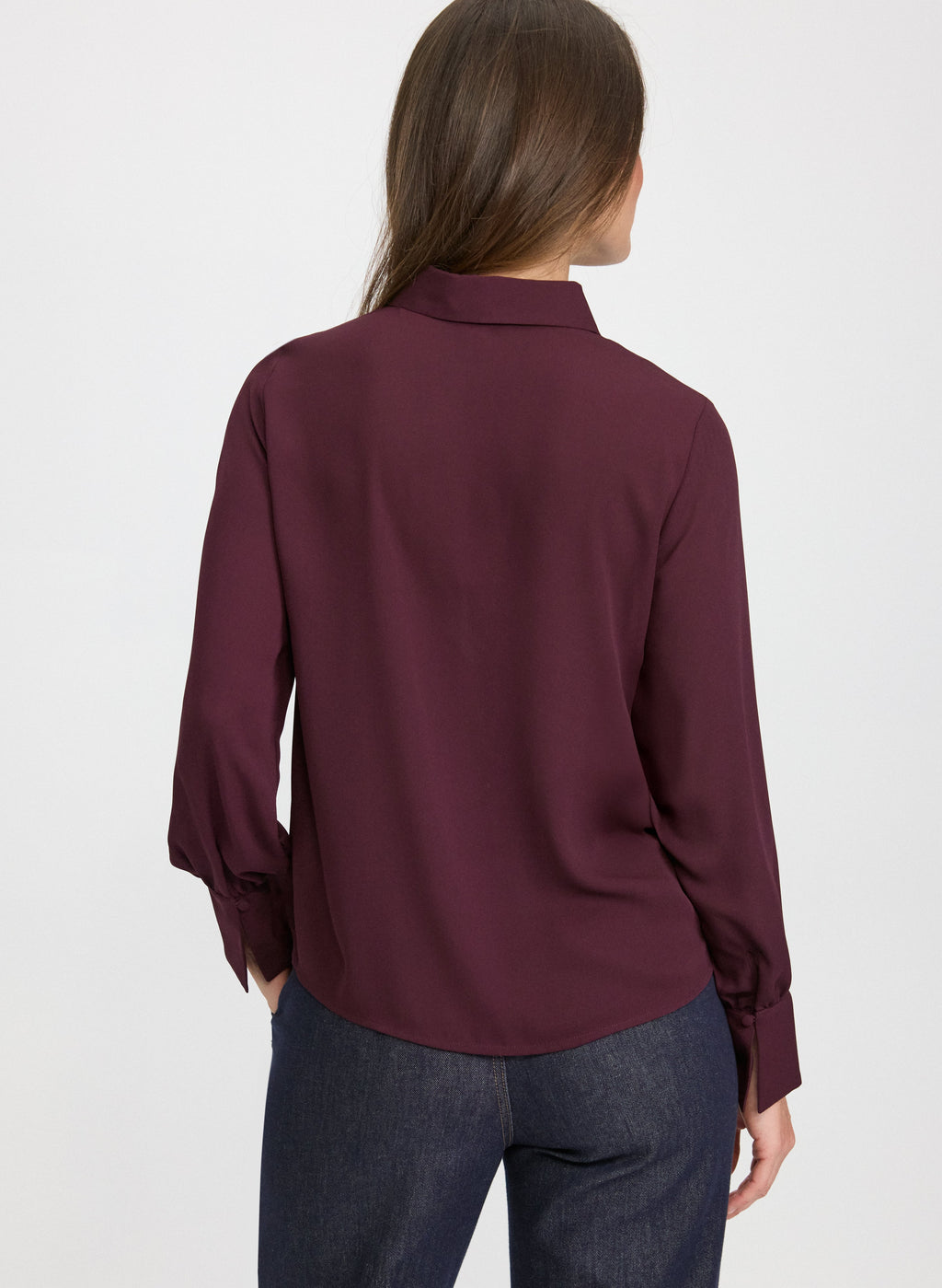 Crepe Keyhole Blouse