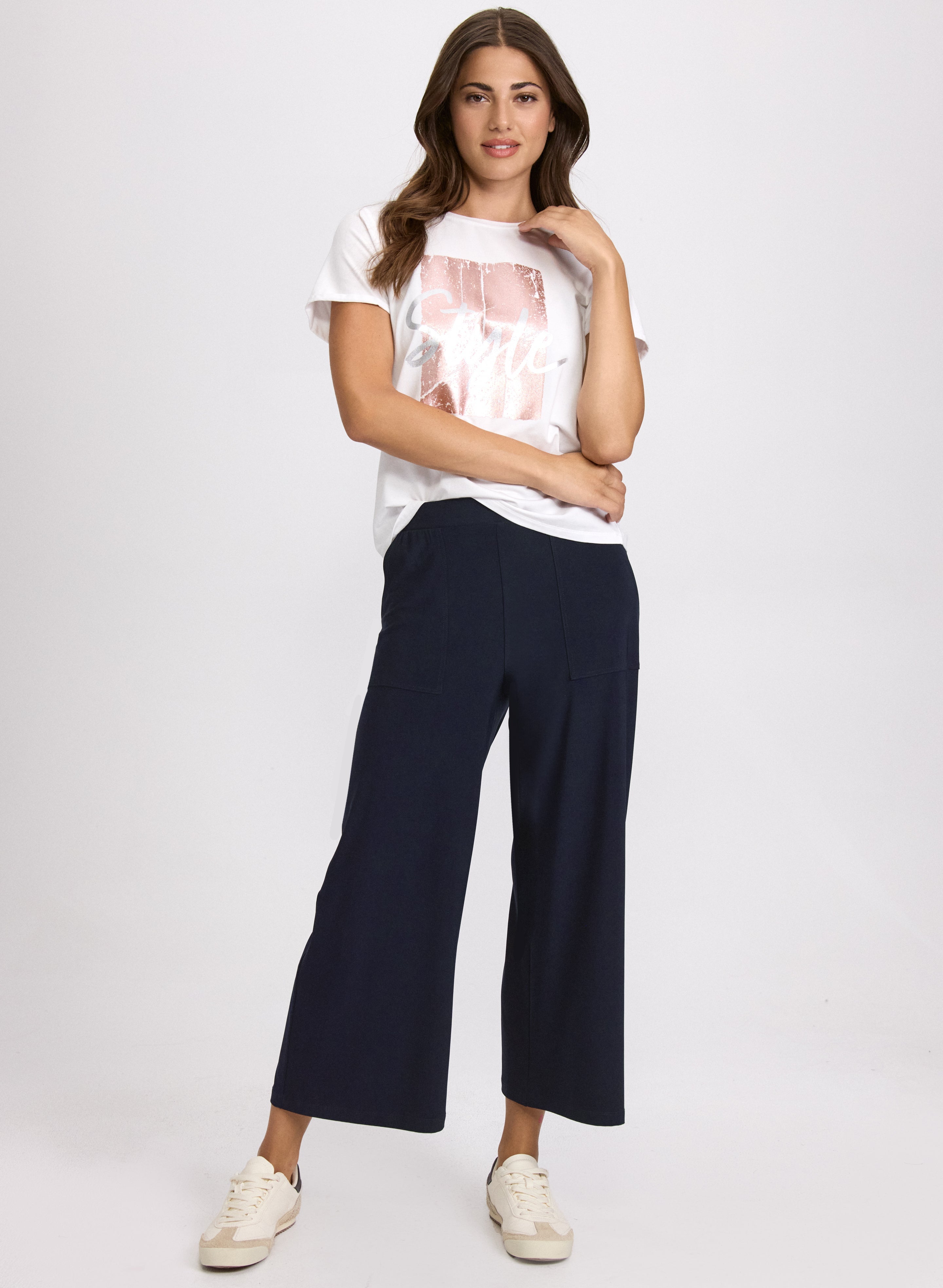 Cropped Pull-On Pants