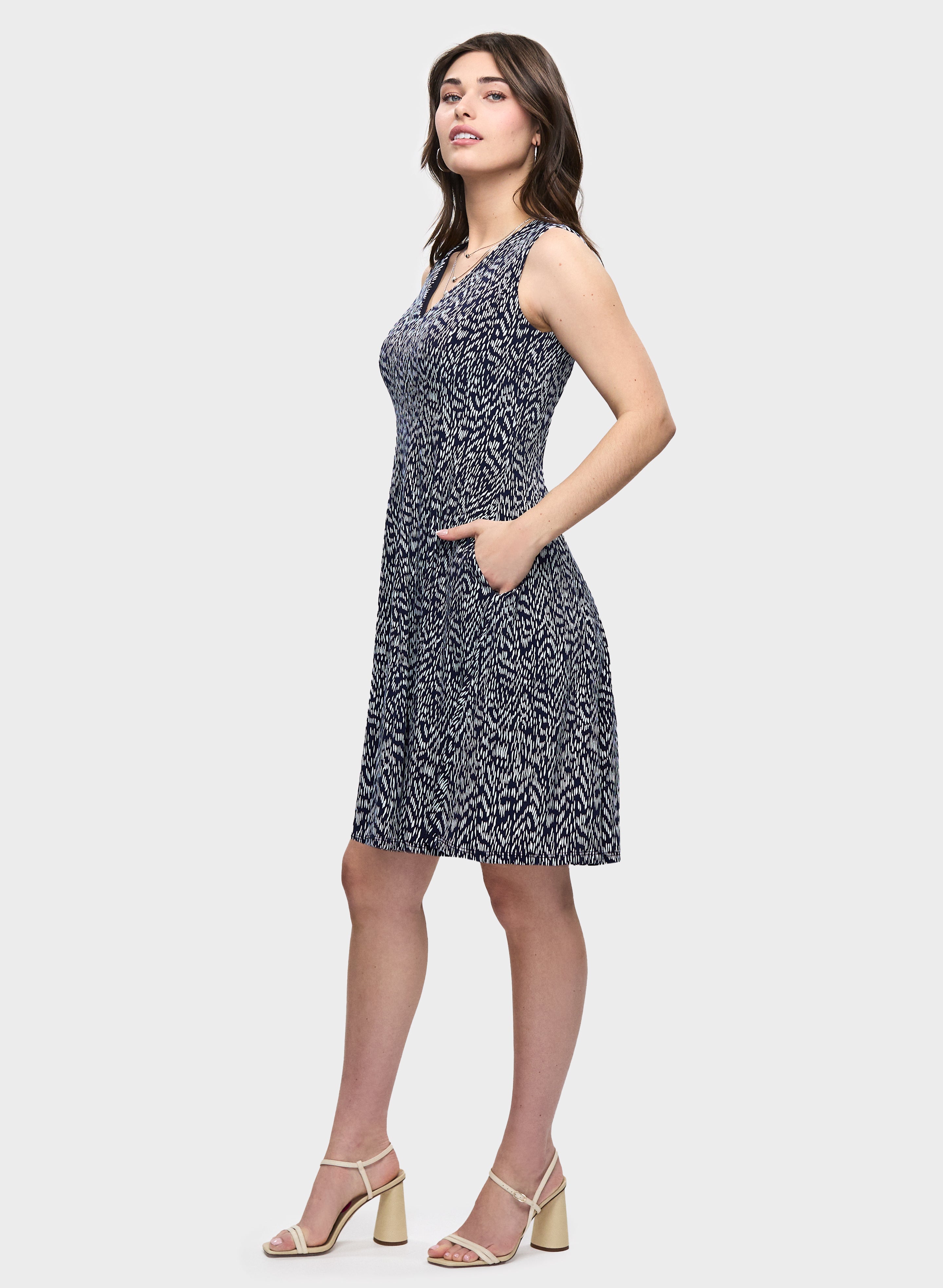 Abstract Motif Jersey Day Dress