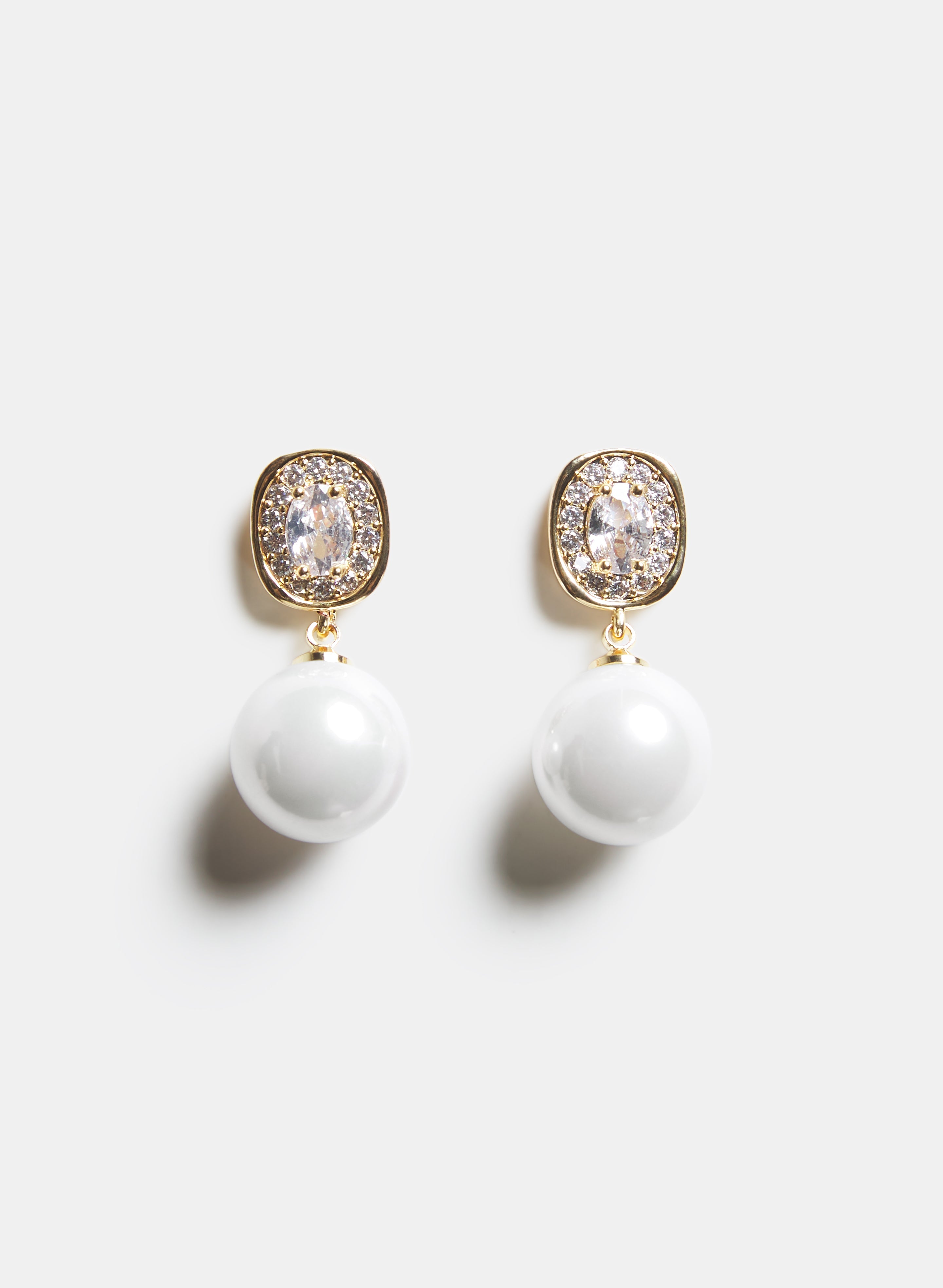 Crystal Pearl Drop Earrings