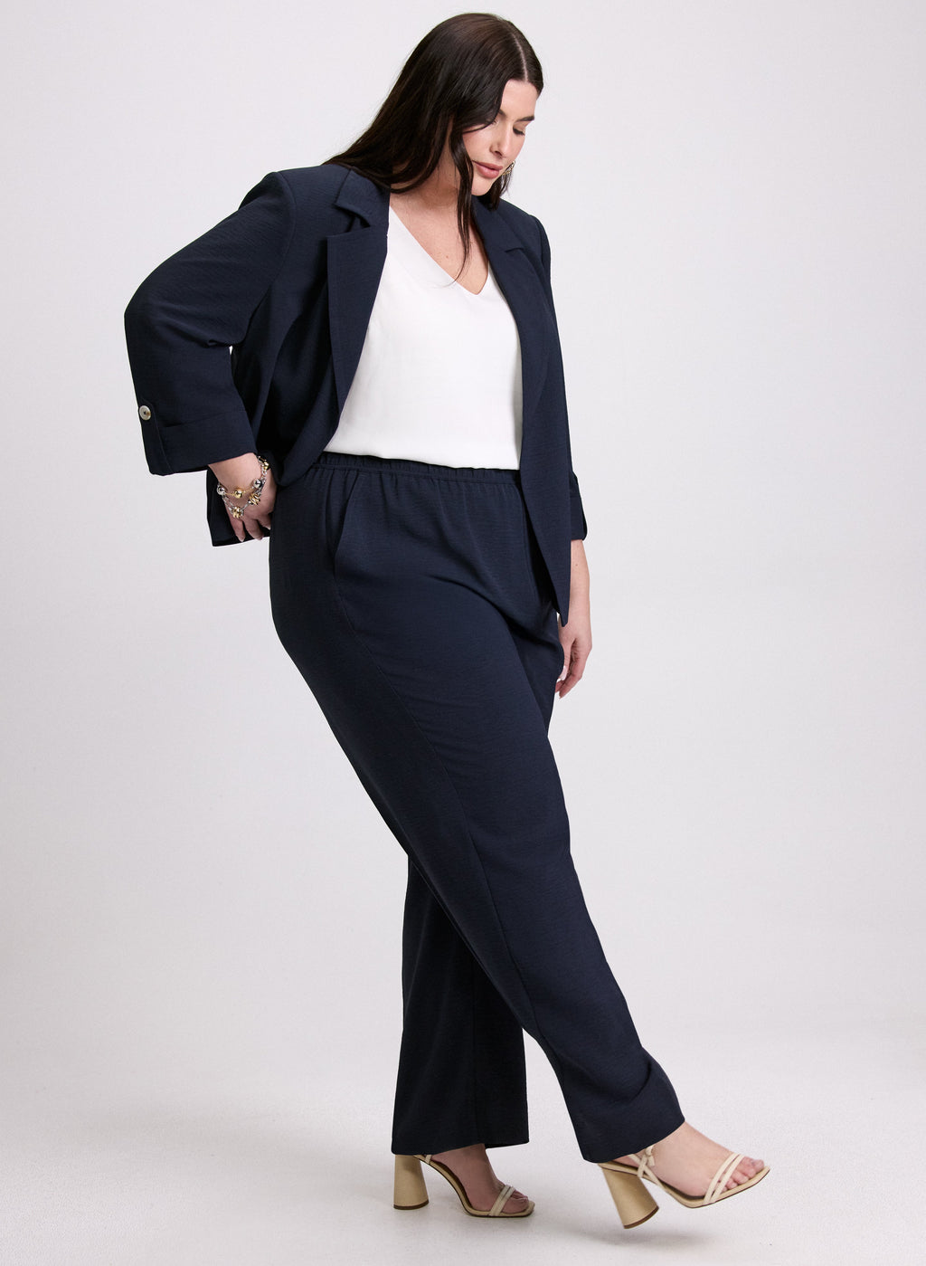 Crinkled Wide-Leg Pants