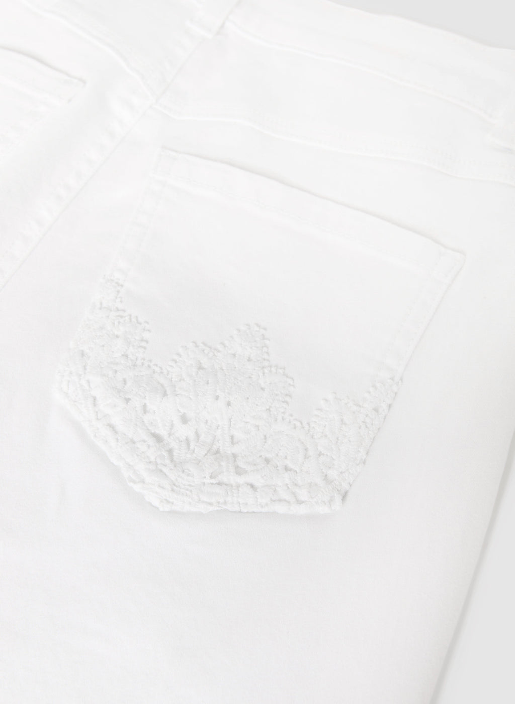 Crochet Trim Denim Capris