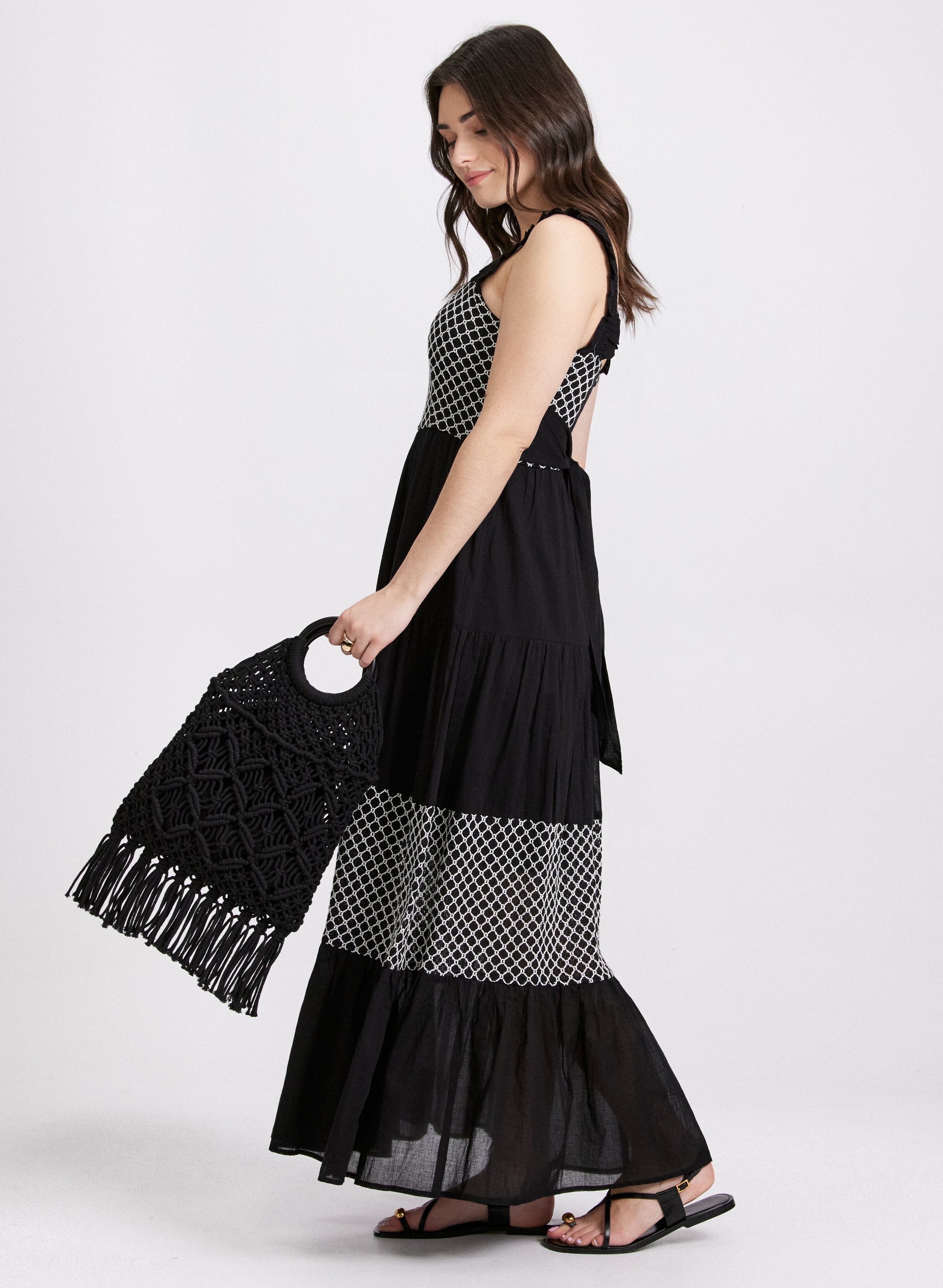 Crochet Detail Maxi Dress