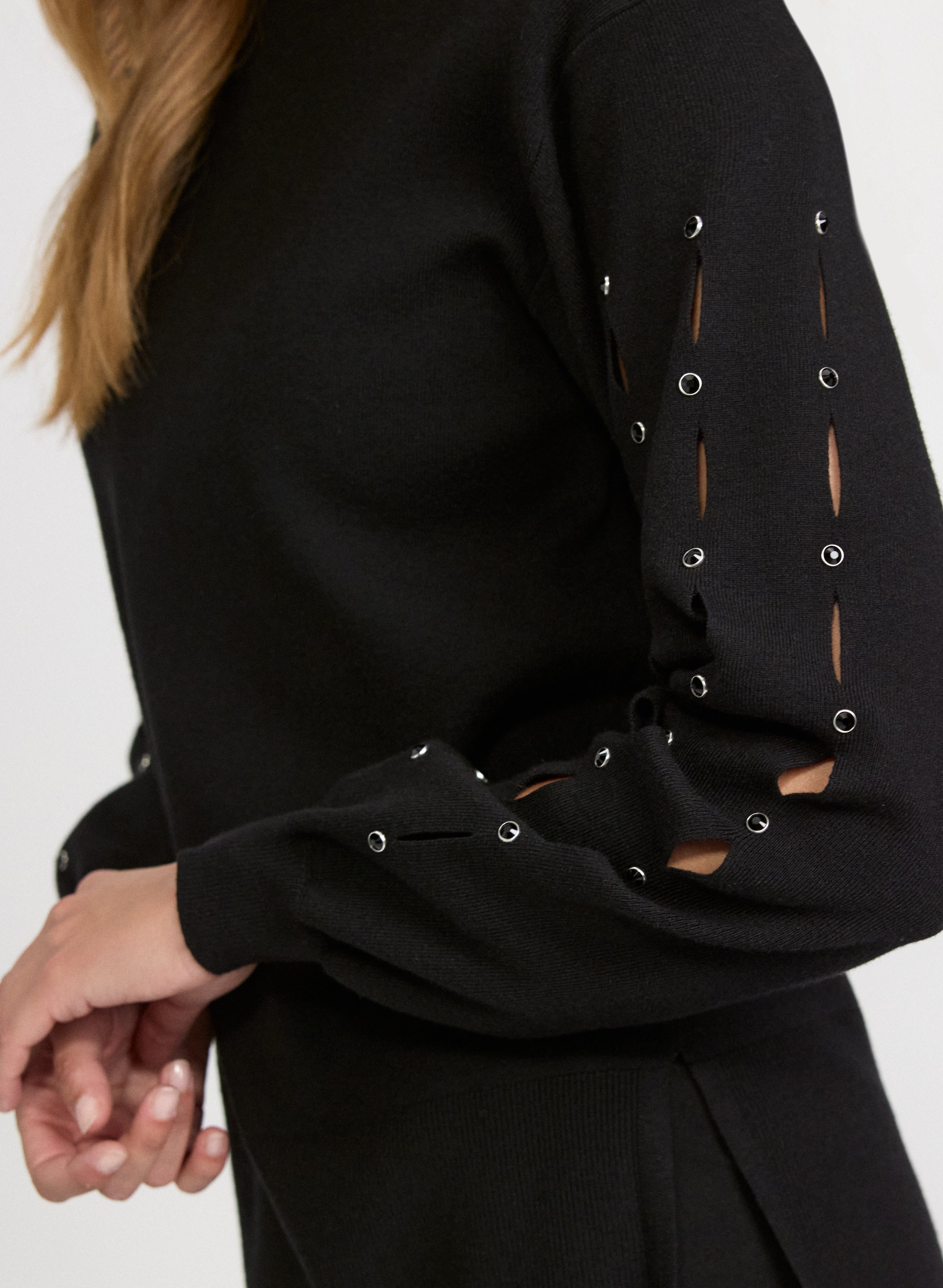Cut-Out Sleeve Sweater