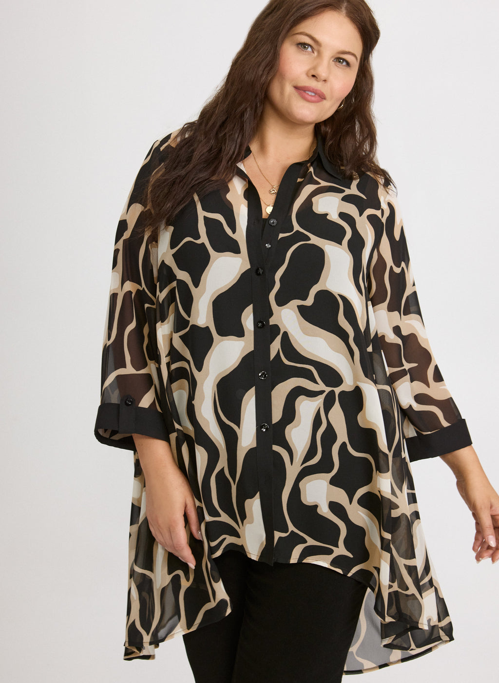Abstract Chiffon Blouse