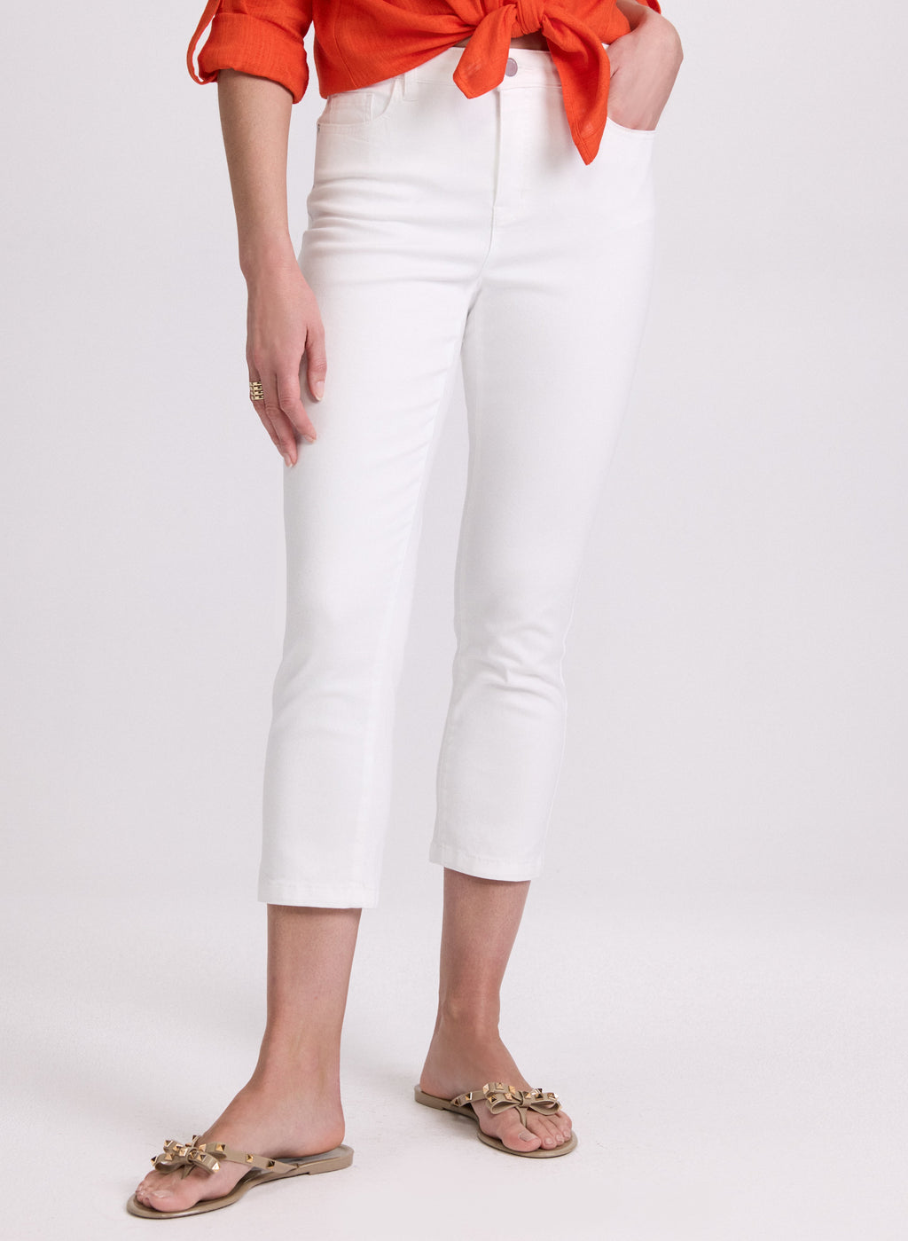 Crochet Trim Denim Capris