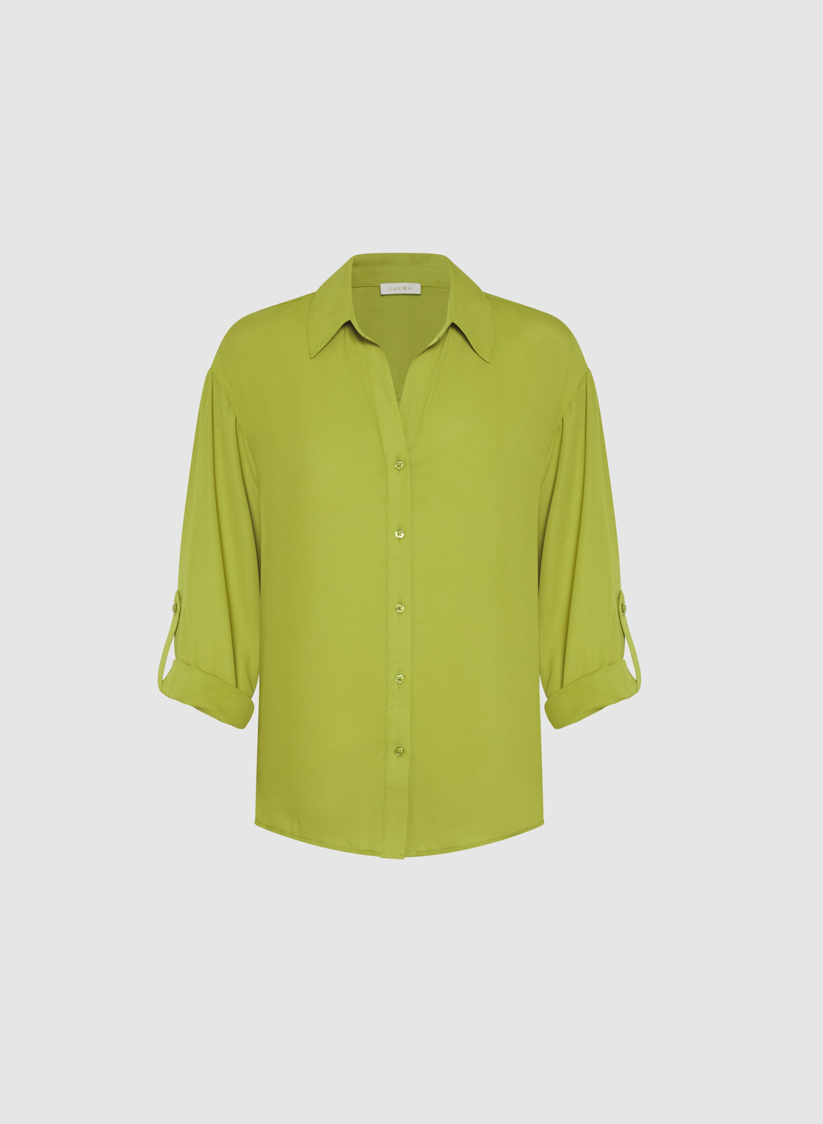 Crepe Button-Down Blouse