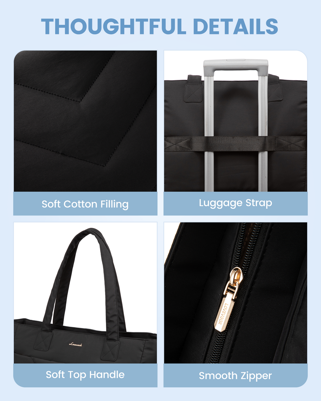 2Pcs Lightweight Puffy Tote Bag