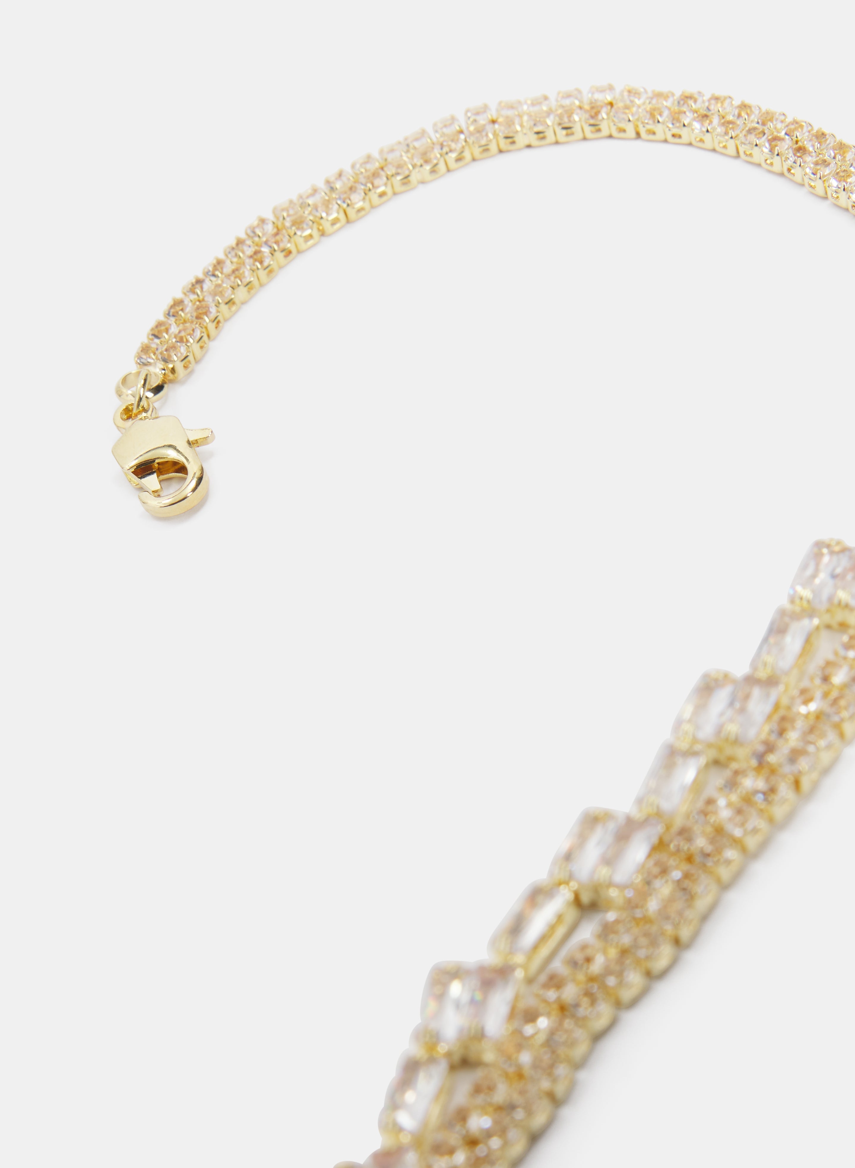 Cubic Zirconia Zig Zag Necklace