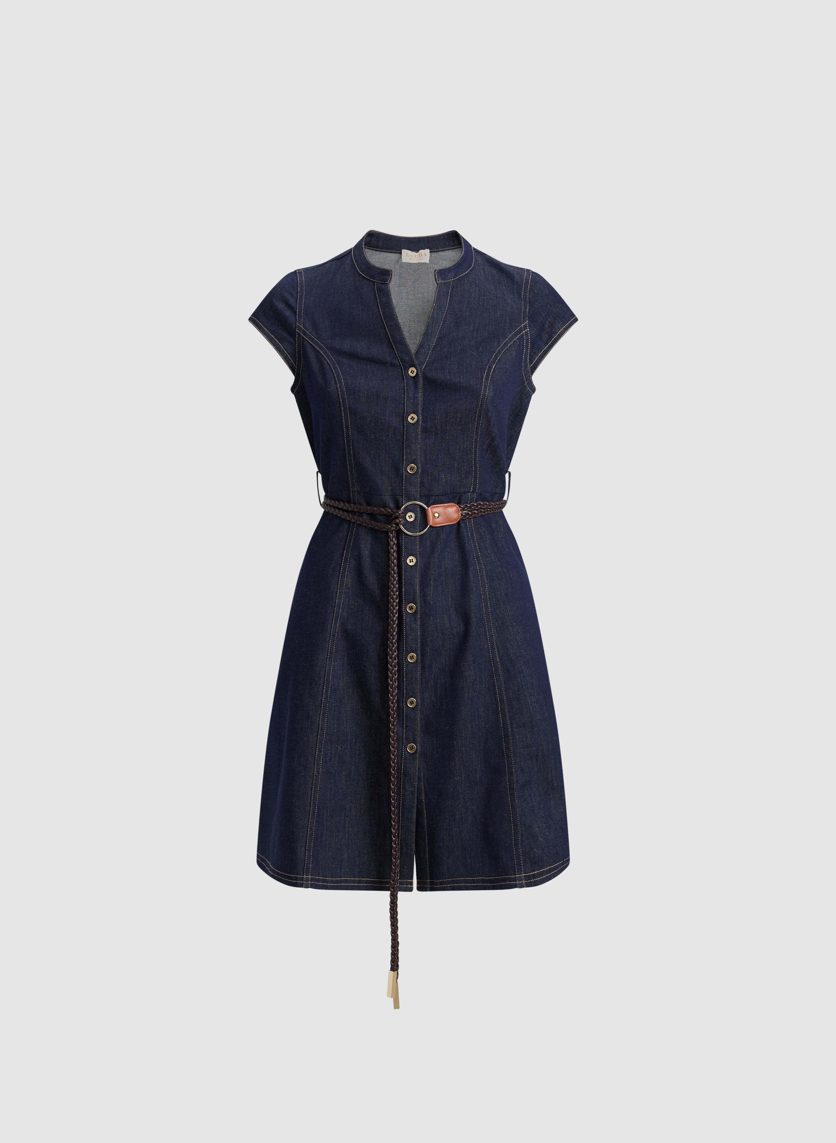 Denim Button-Down Dress