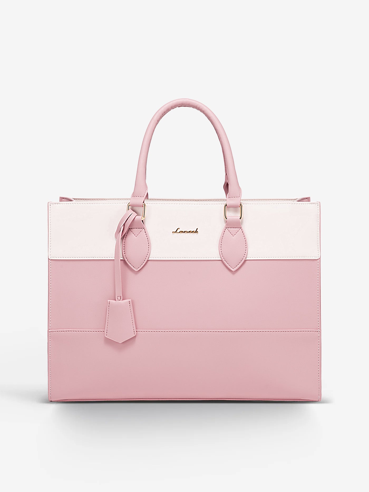 2Pcs Colorblock Laptop Tote Bag, 15.6 17.3