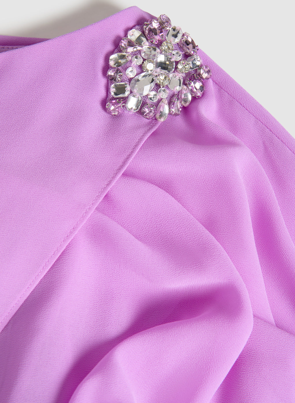 Brooch Embellished Capelet Dress