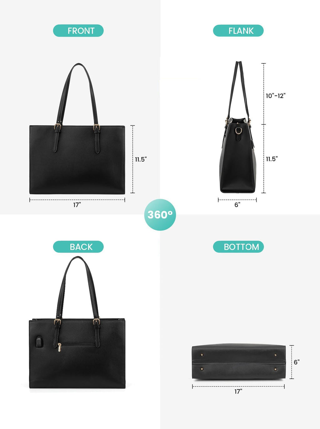 2Pcs Laptop Shoulder Bag, 15.6