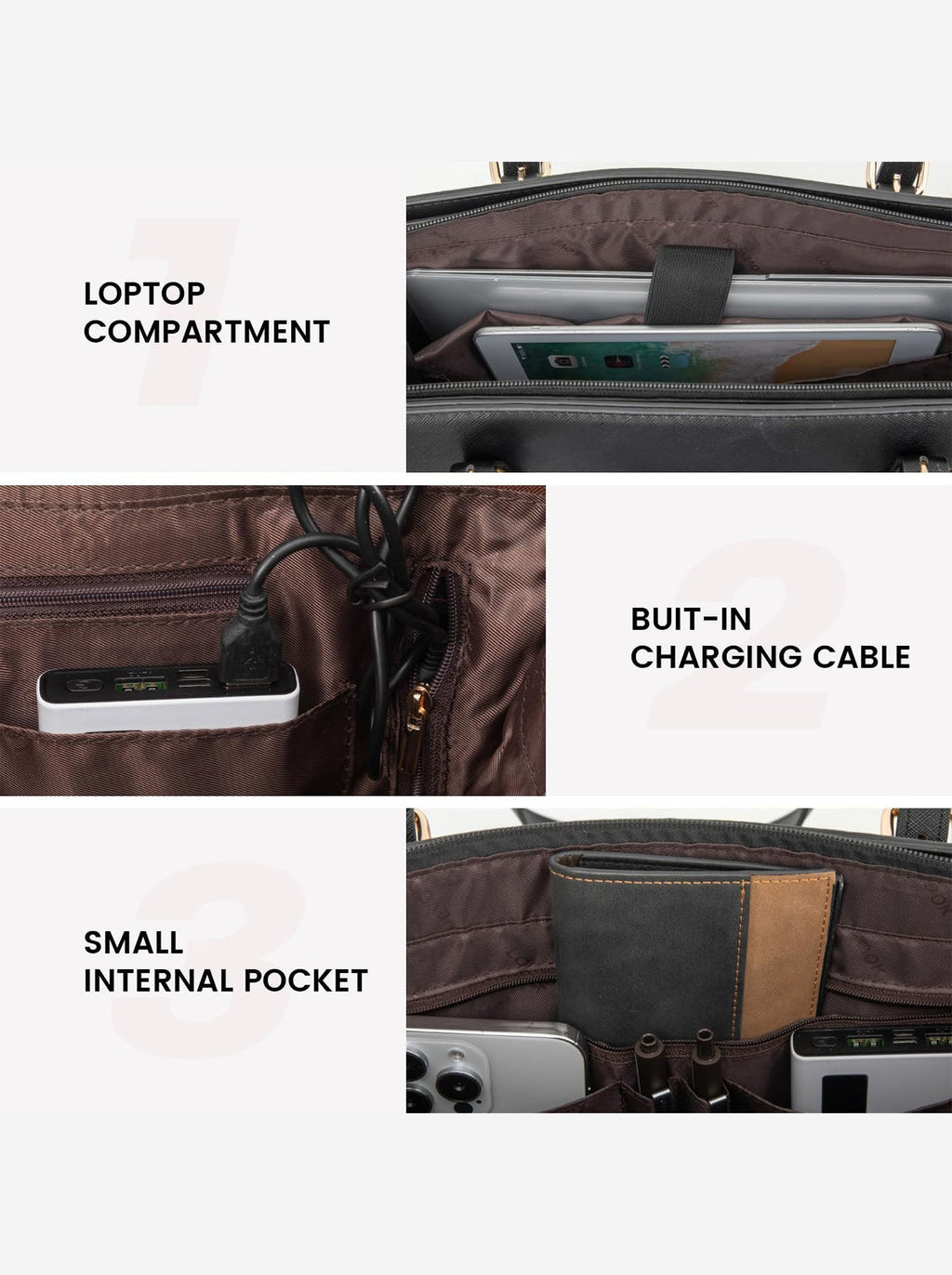 2Pcs Laptop Shoulder Bag, 15.6