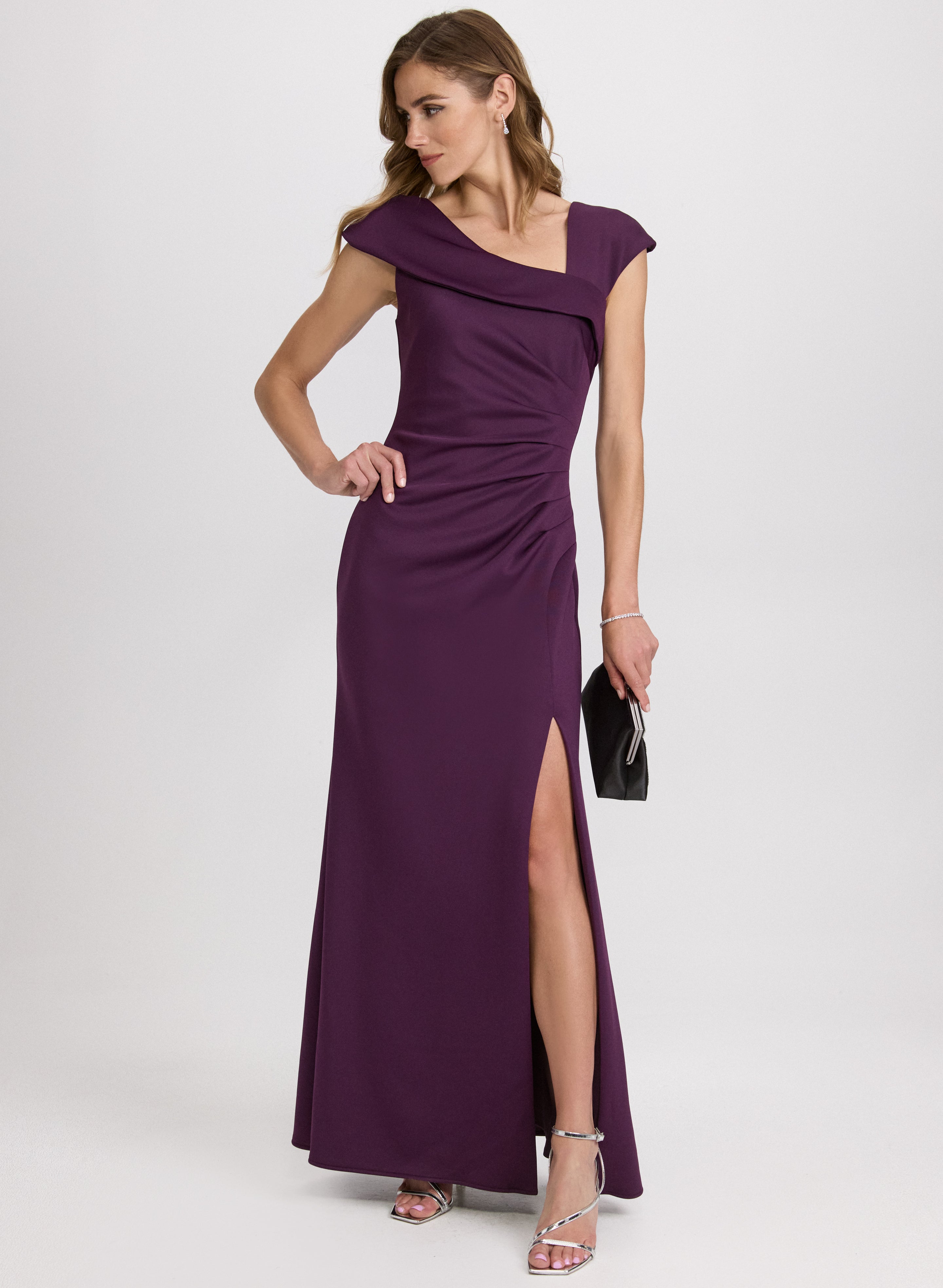 Asymmetric V-Neck Dress