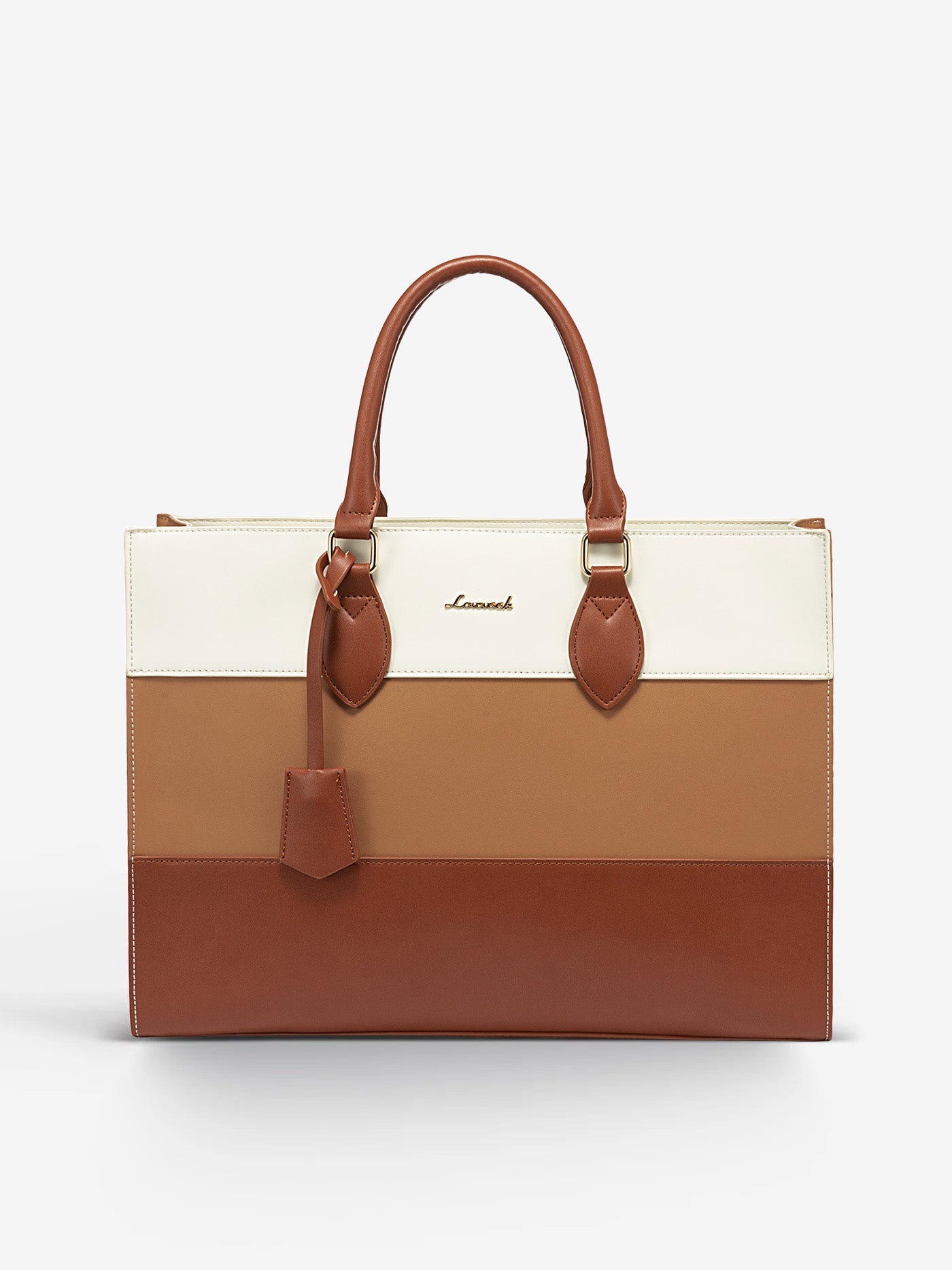 2Pcs Colorblock Laptop Tote Bag, 15.6 17.3