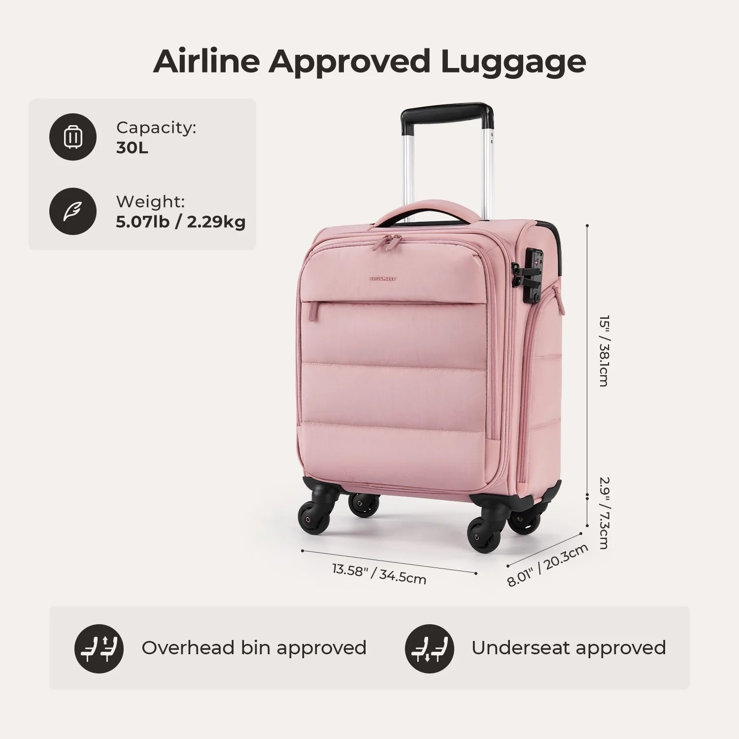 Bagsmart 16 Personal Item Carry on Luggage