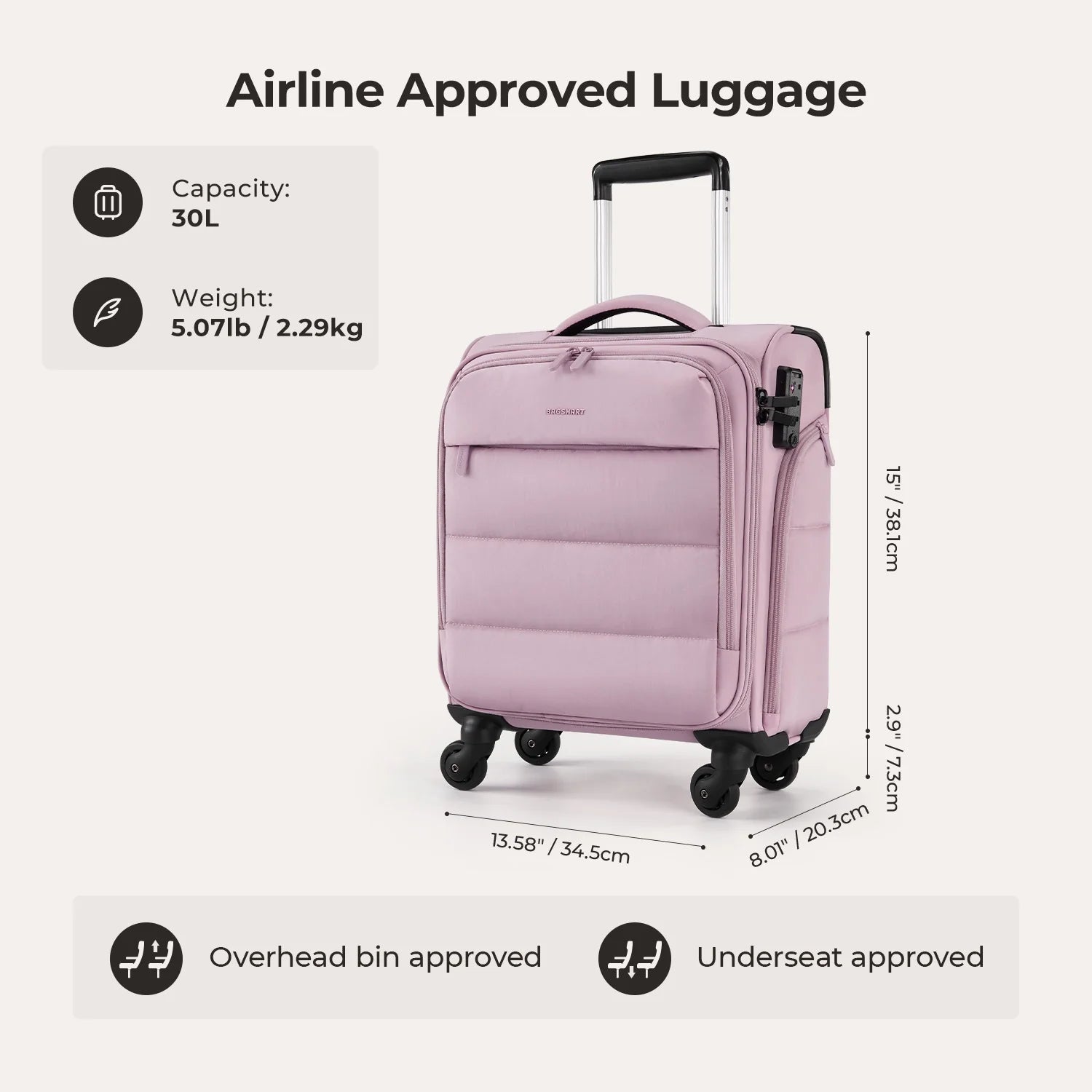 Bagsmart 16 Personal Item Carry on Luggage