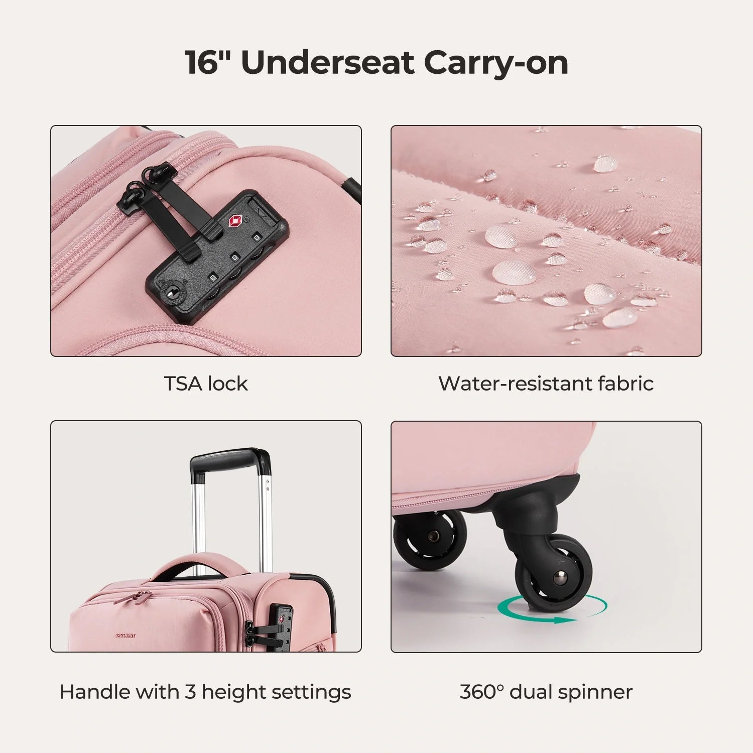 Bagsmart 16 Personal Item Carry on Luggage