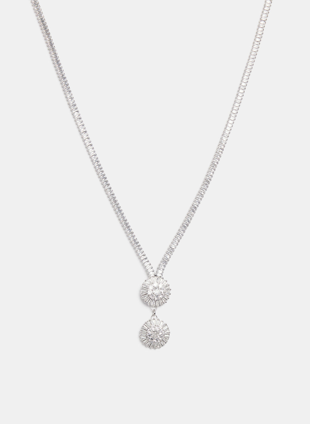Cubic Zirconia Tiered Drop Necklace