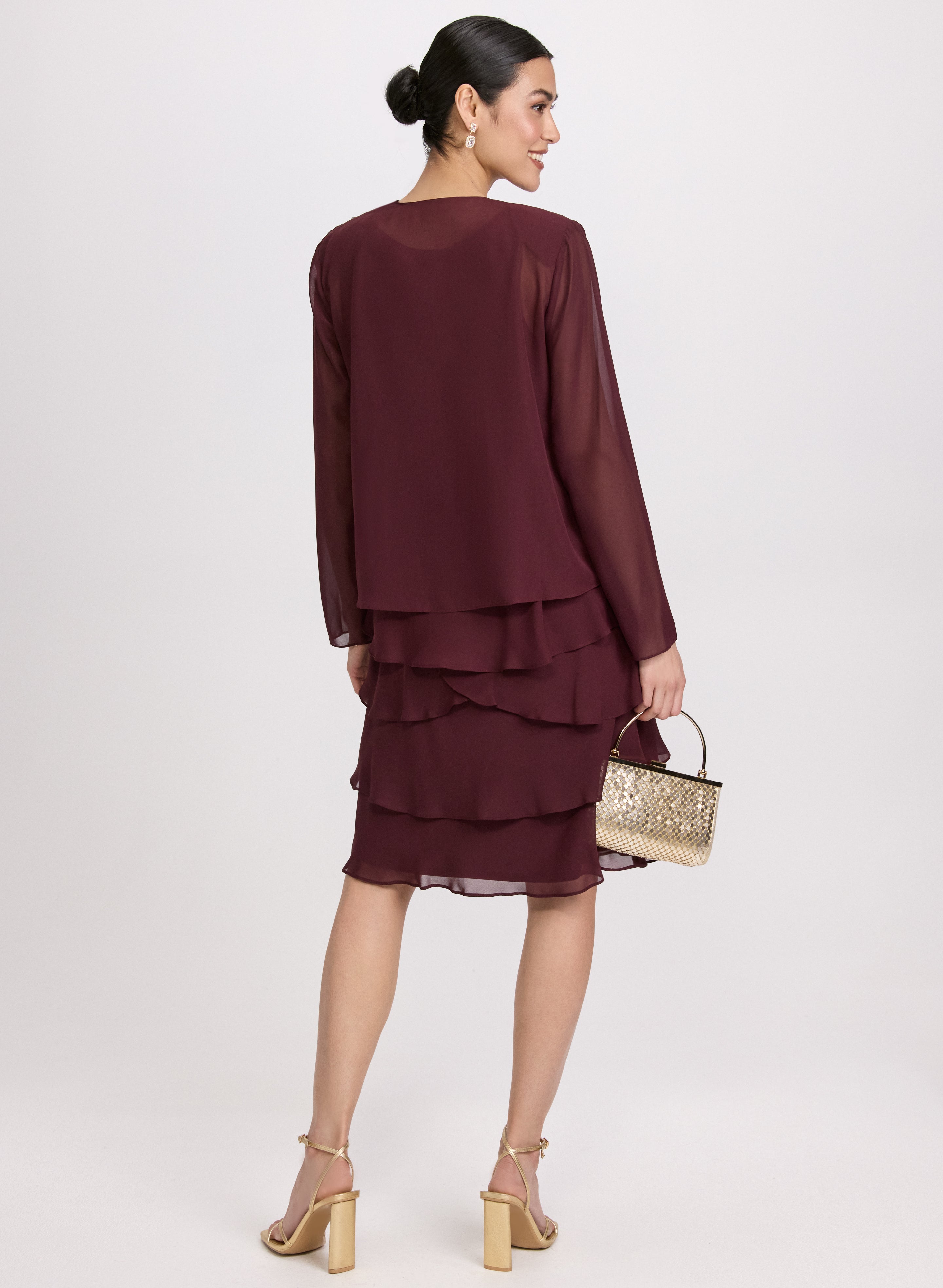 Chiffon Dress & Jacket Set