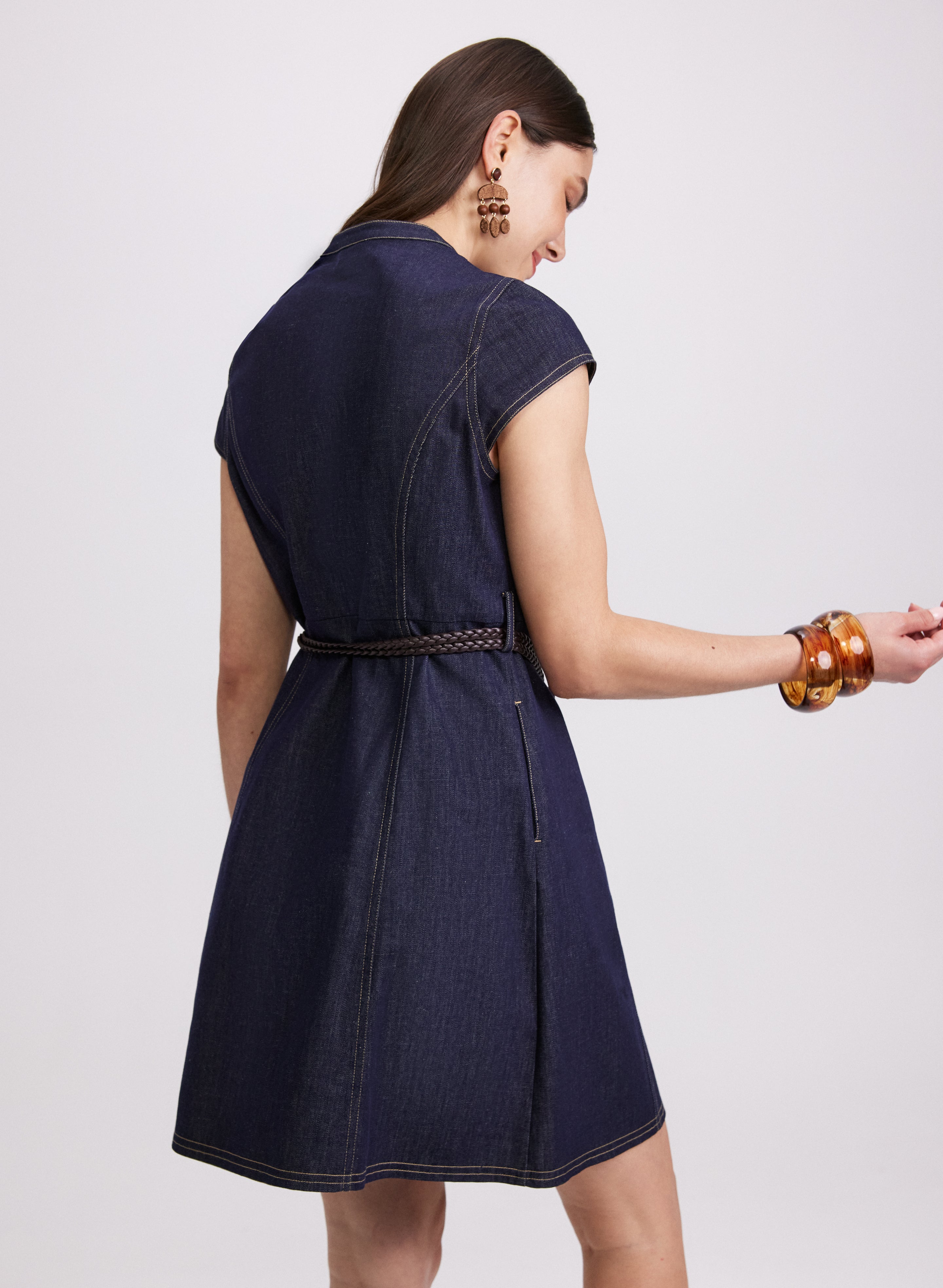 Denim Button-Down Dress