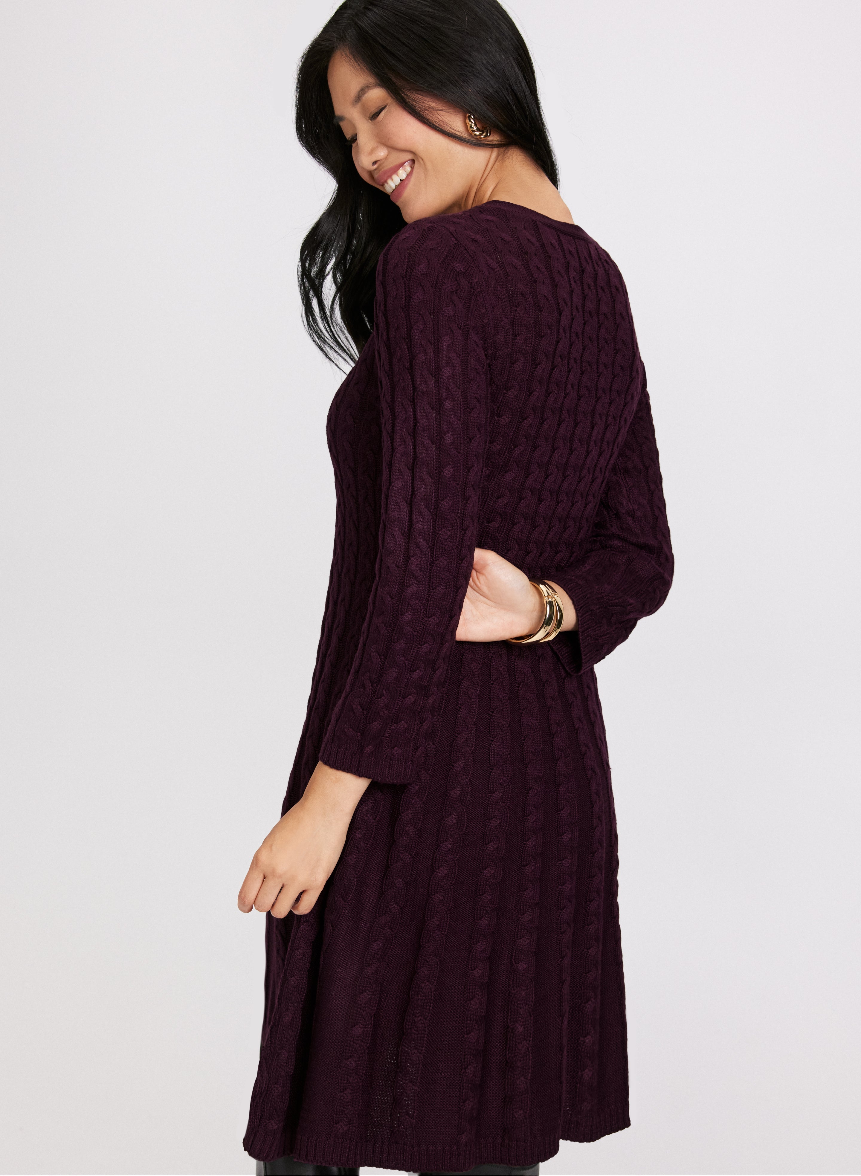 Cable Knit Sweater Dress