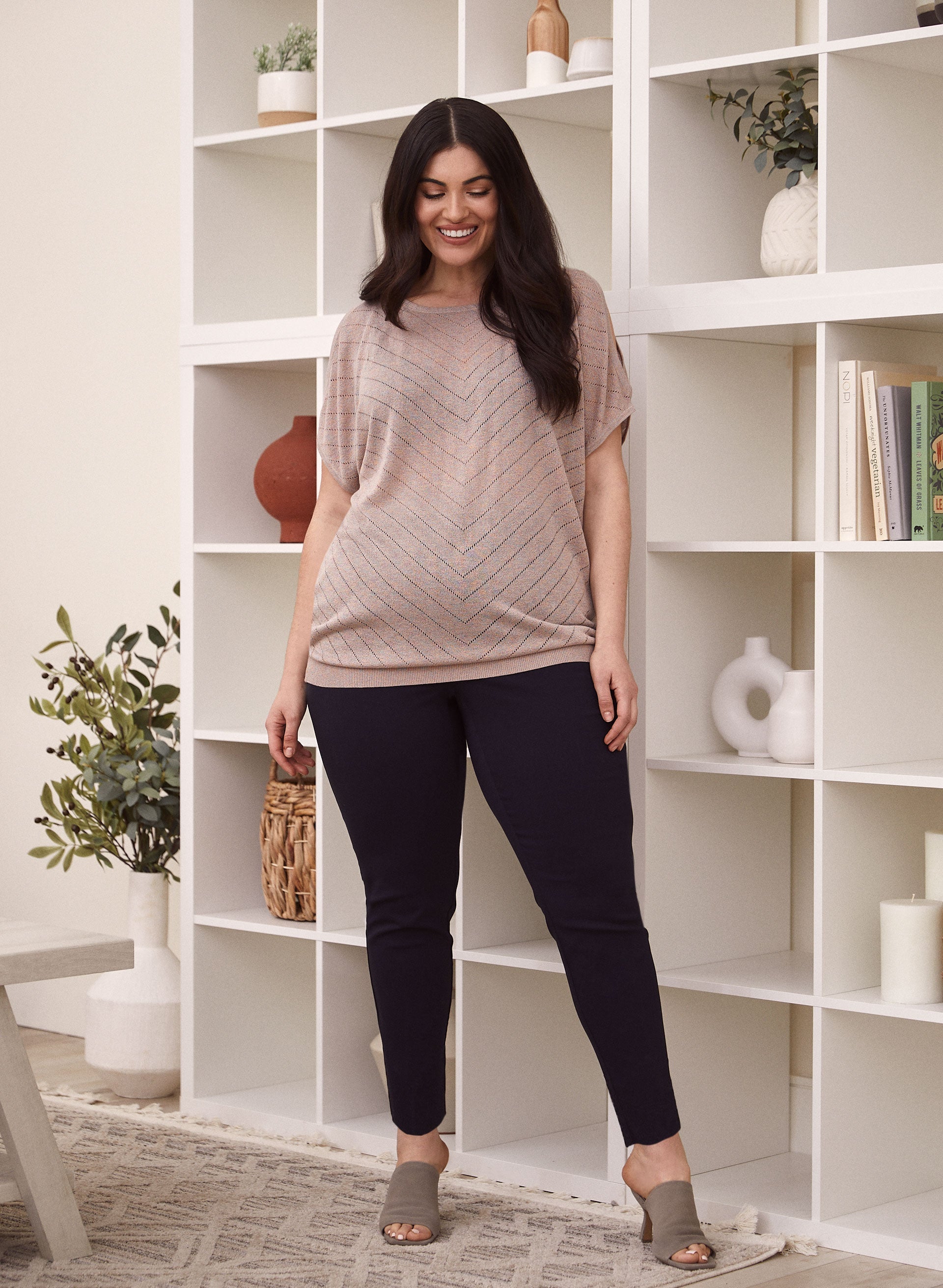 Cold Shoulder Short Sleeve Sweater