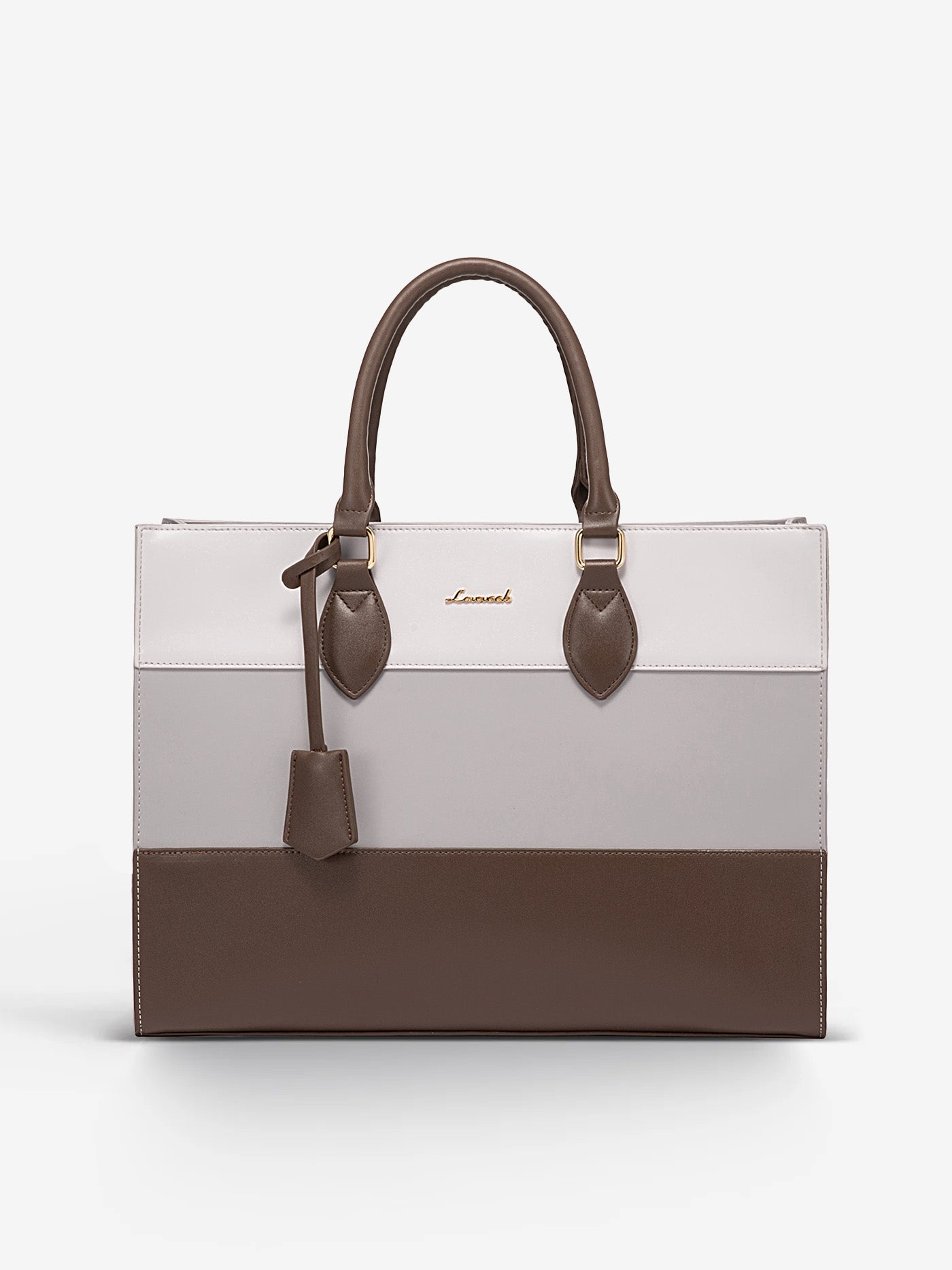 2Pcs Colorblock Laptop Tote Bag, 15.6 17.3