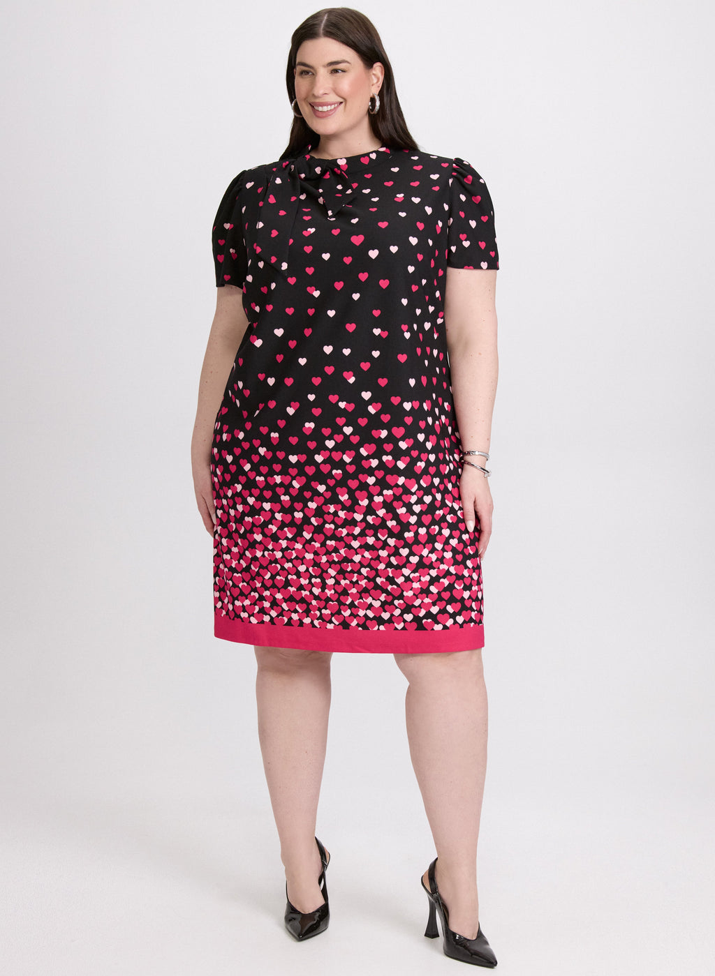 Cascade Heart Print Dress