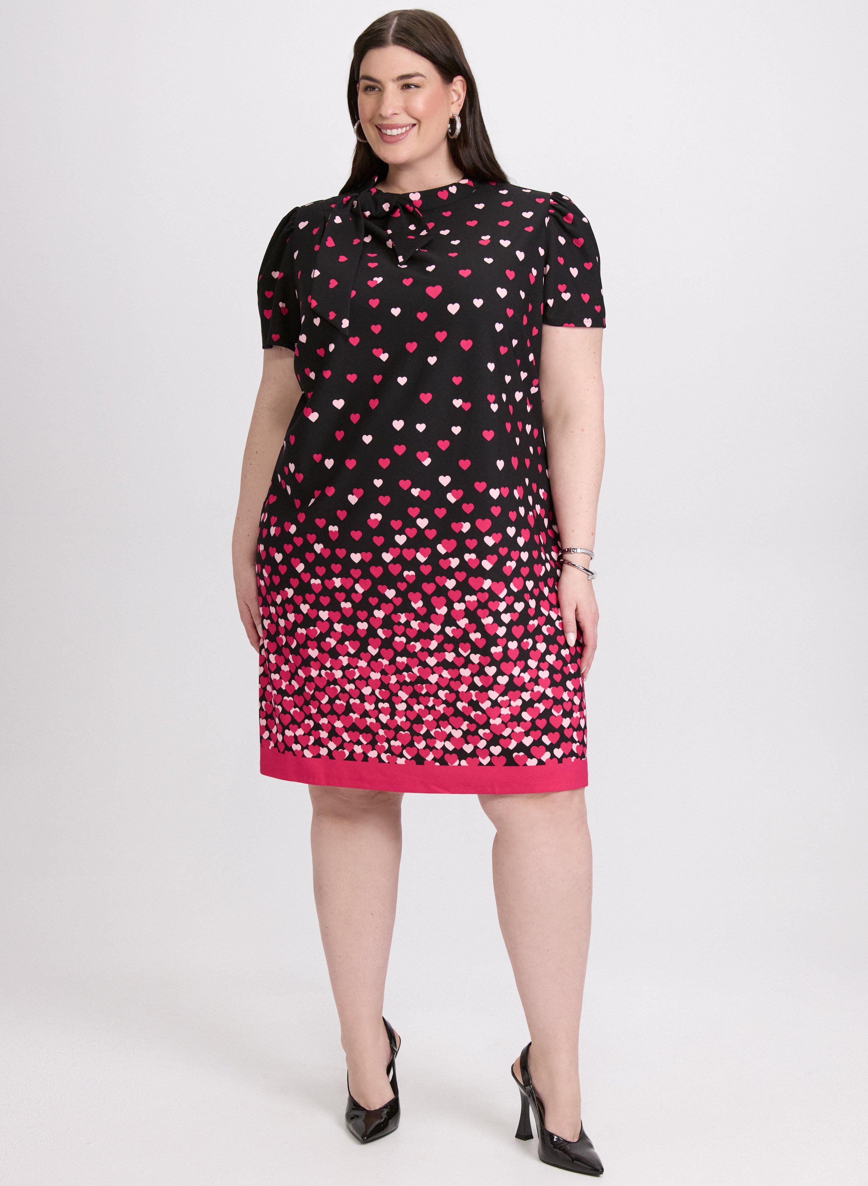 Cascade Heart Print Dress
