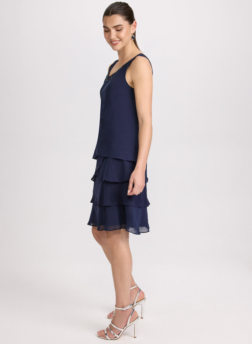 Chiffon Sequin Dress & Jacket Set