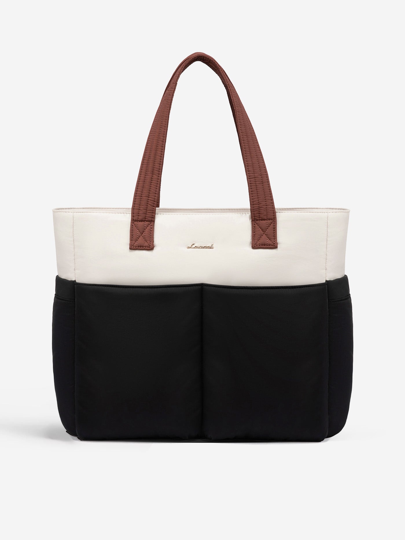 2Pcs Multi-pocket Puffer Tote Bag, 15.6 17.3