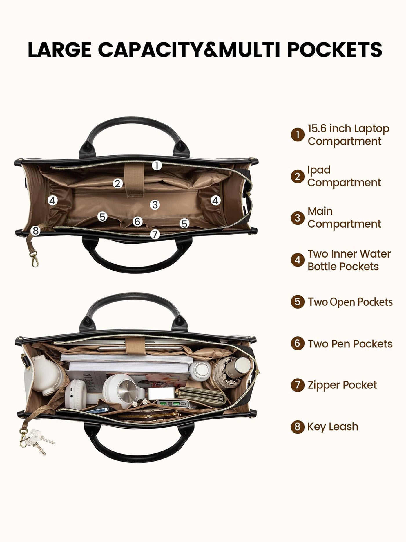 2Pcs Lightweight Computer Bag, 15.6 17