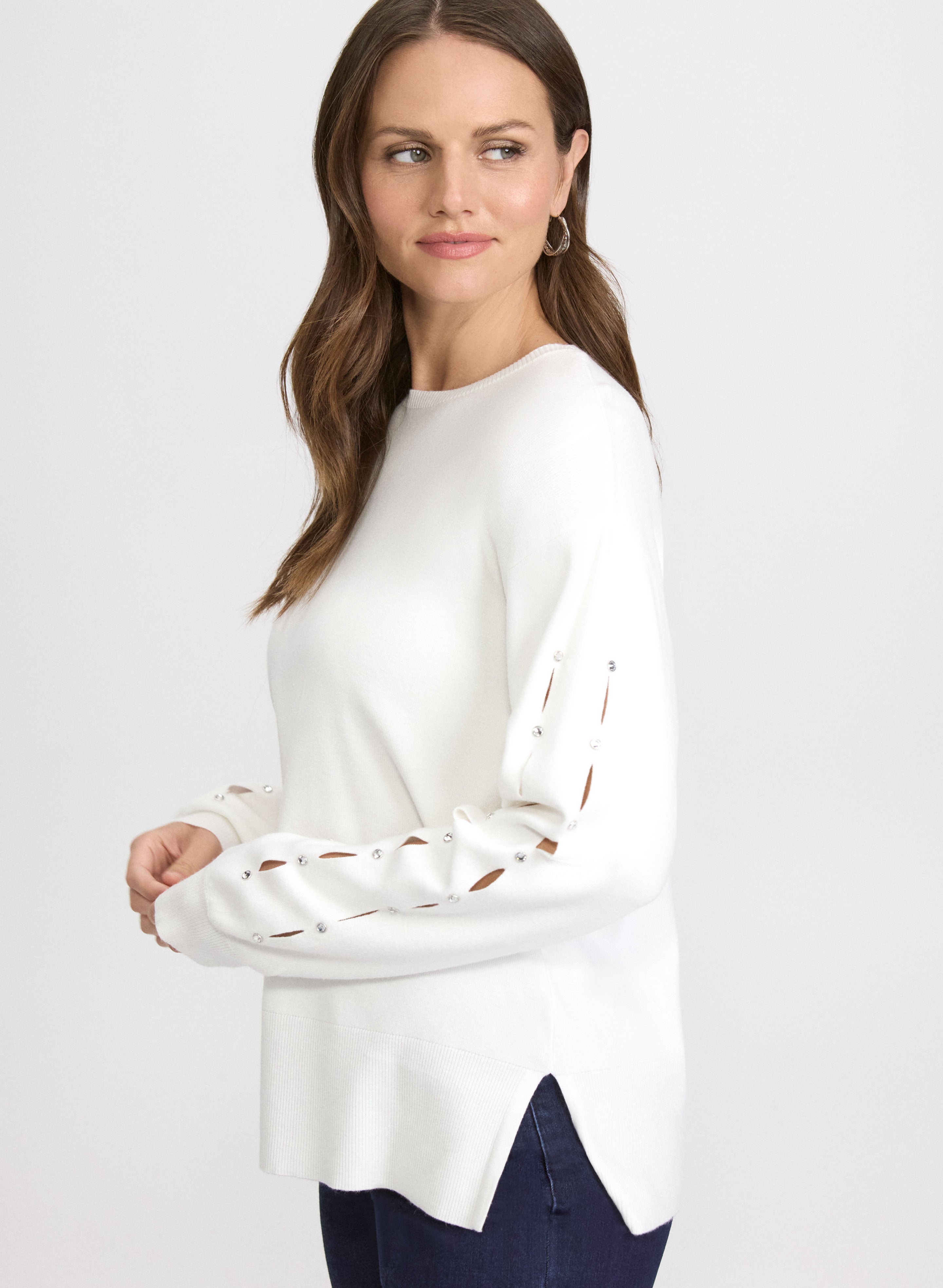 Cut-Out Sleeve Sweater
