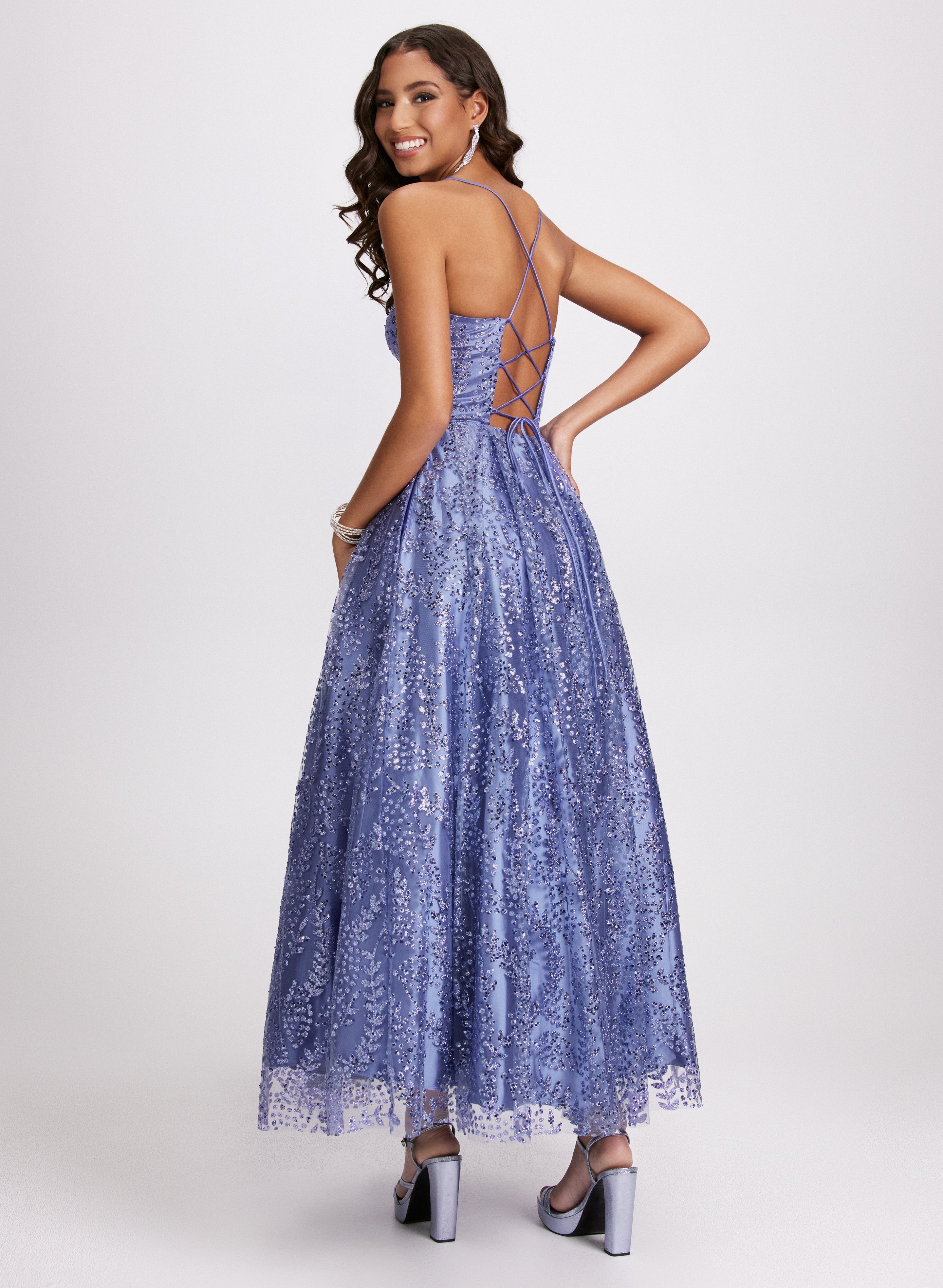 Corset-Style Sequin Detail Dress