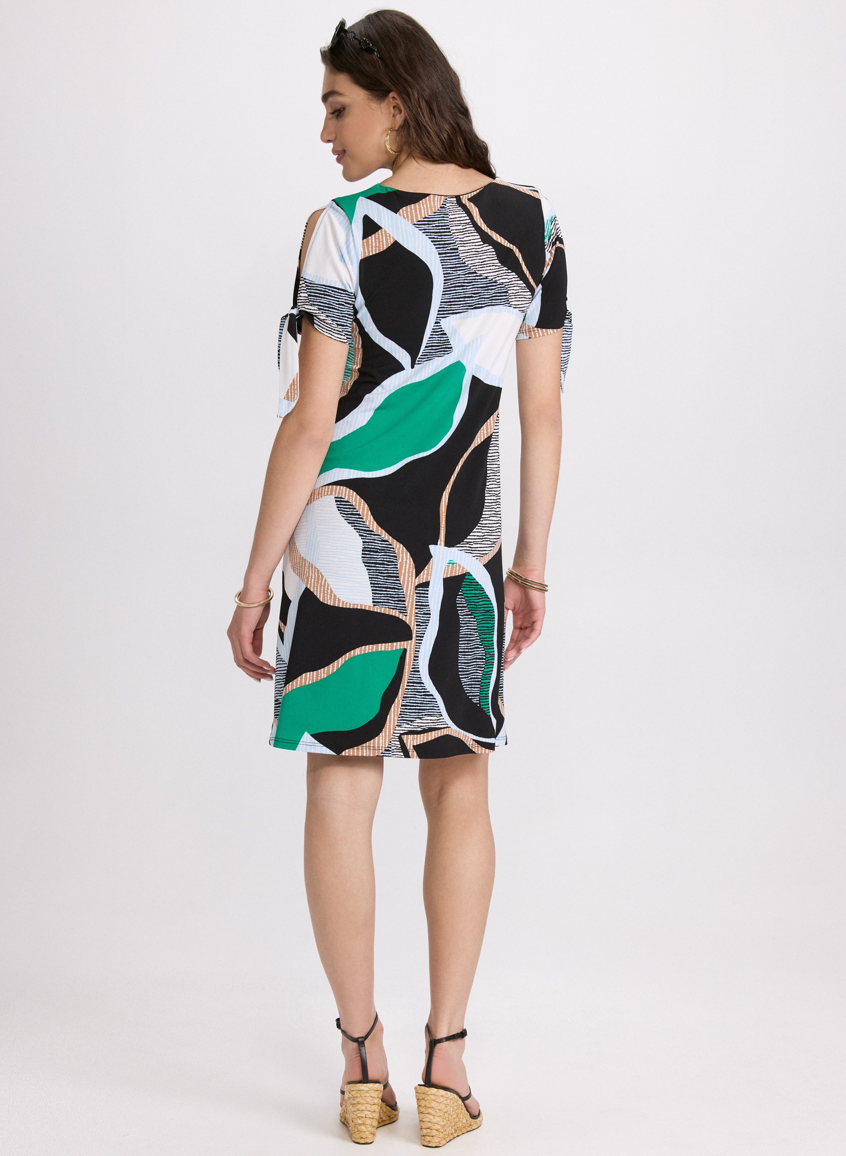 Abstract Leaf Print Dress