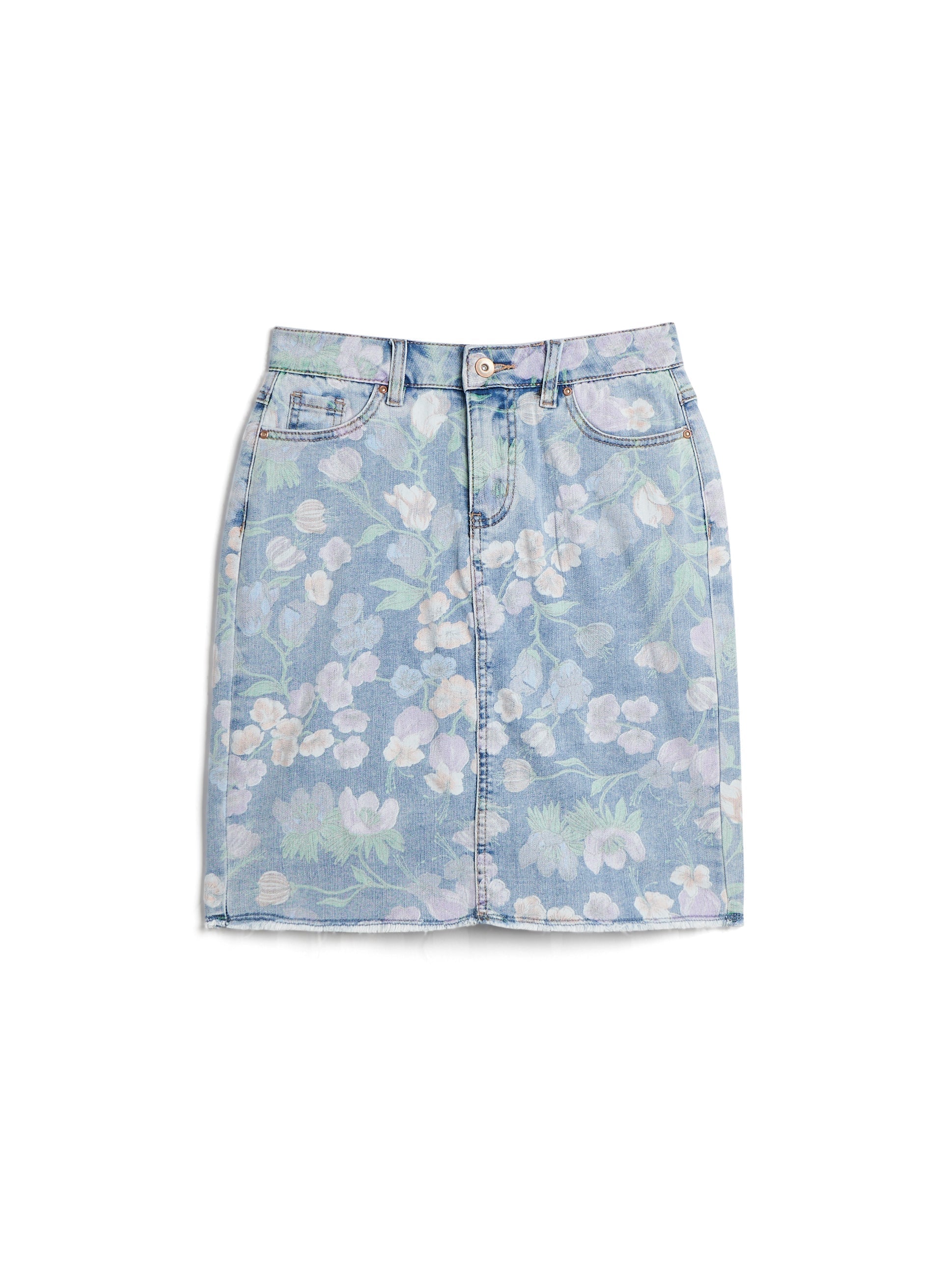 Charlie B - Floral Print Denim Skort