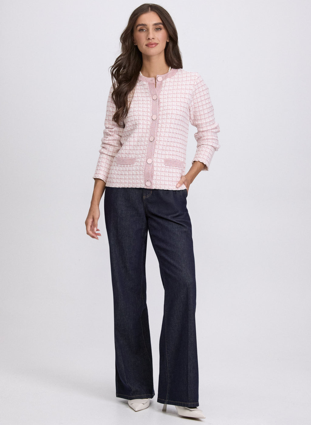 Bouclé Button Cardigan