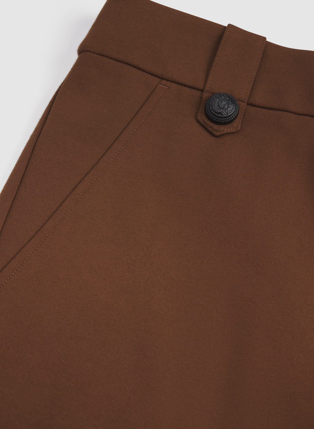 Ava Embossed Button Straight-Leg Pants