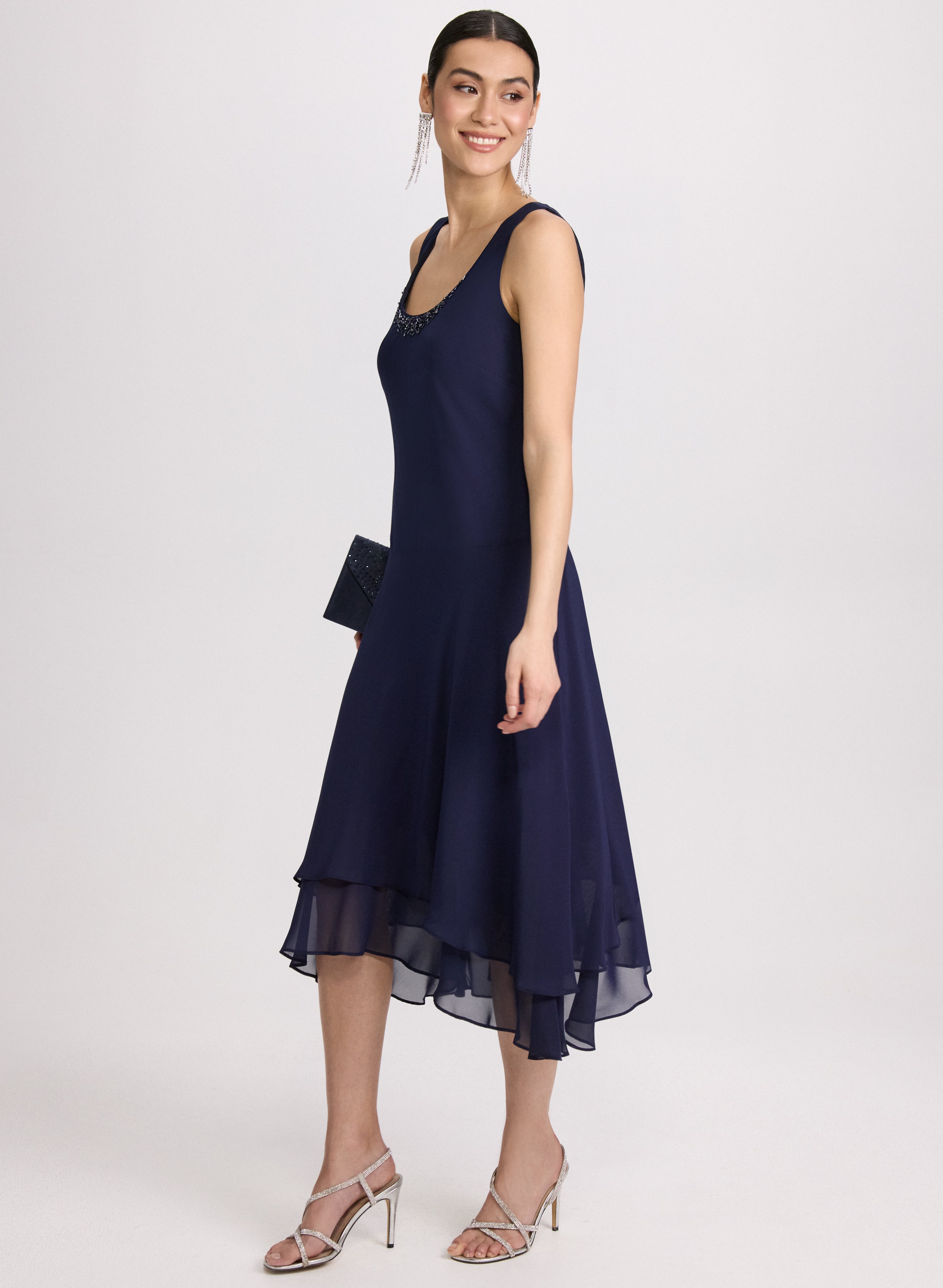 Chiffon Sequin Dress & Jacket Set